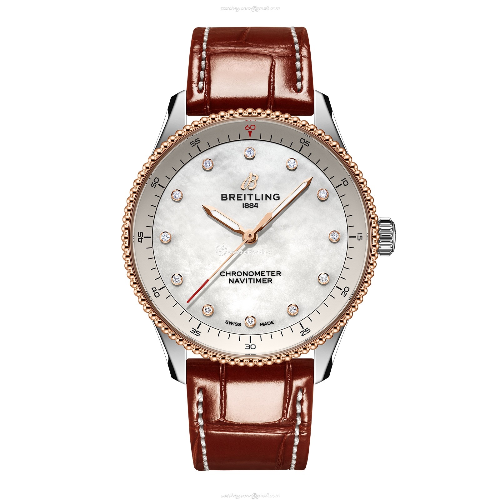 Breitling Navitimer U77320E61A1P1 Stainless Steel & 18ct Rose Gold Quartz White replica watches