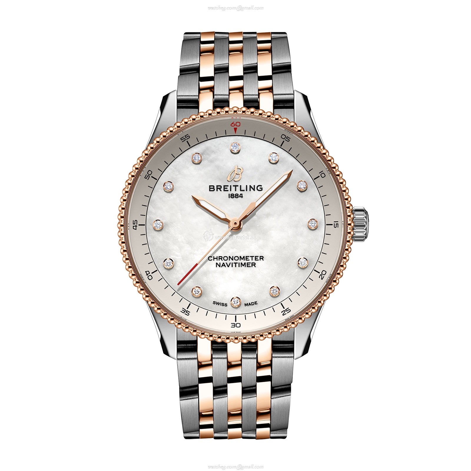 Breitling Navitimer U77320E61A1U1 Stainless Steel & 18ct Rose Gold Quartz White replica watches