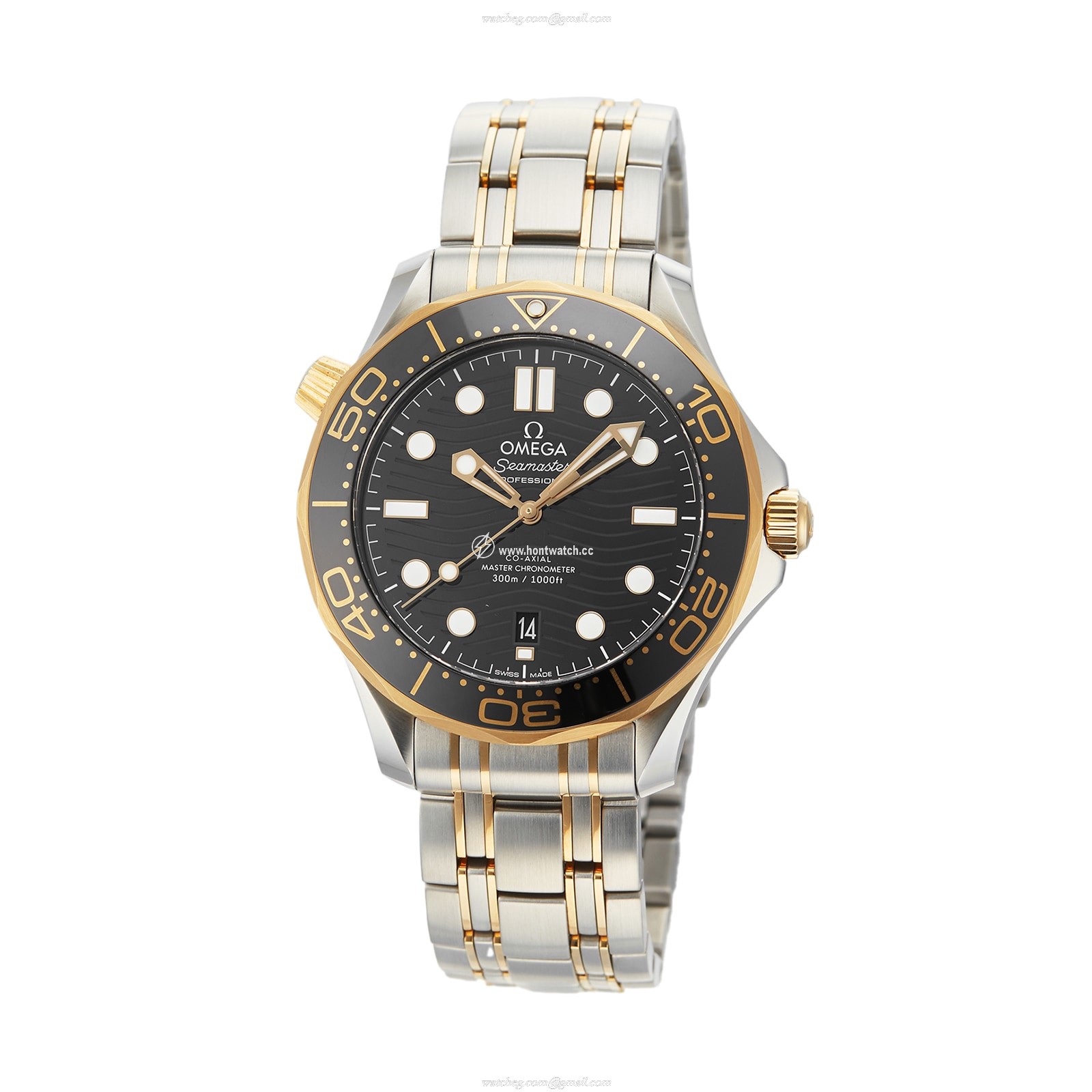 Omega Seamaster 210.20.42.20.01.002 Stainless Steel and Yellow Gold Automatic Black replica watches