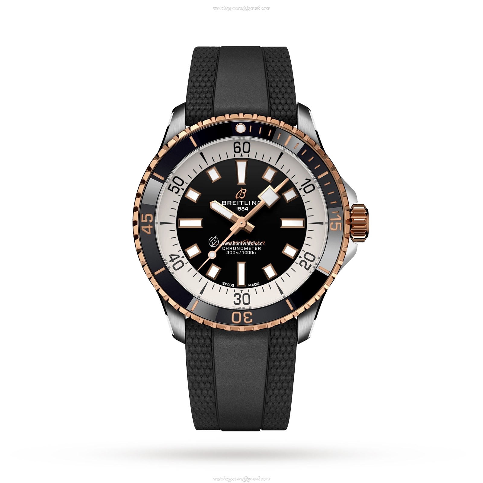 Breitling Superocean U17375211B1S1 Stainless Steel & 18ct Rose Gold Automatic Black replica watches