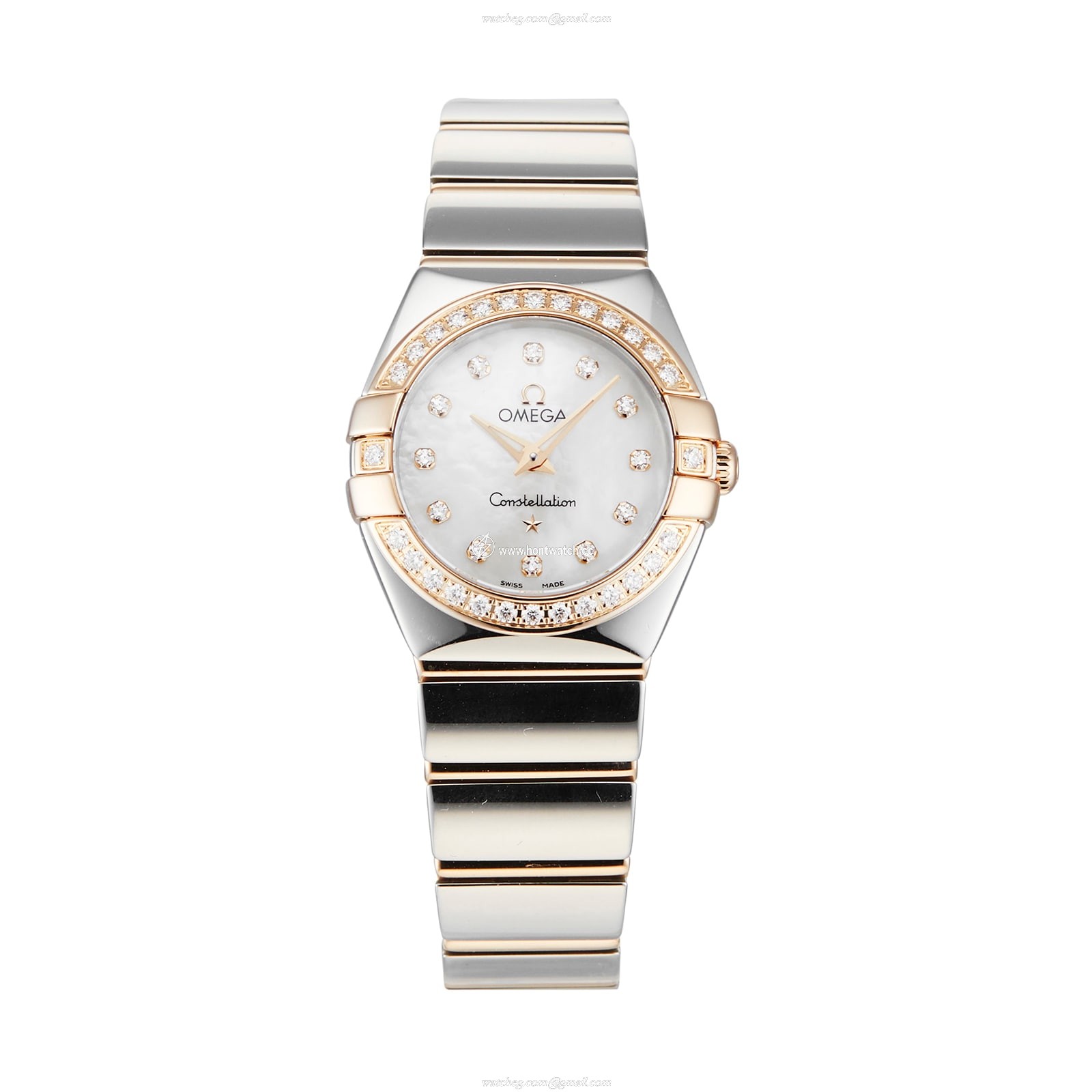 Omega Constellation 123.25.24.60.55.005 Stainless Steel and Rose Gold Quartz Mother of Pearl replica watches