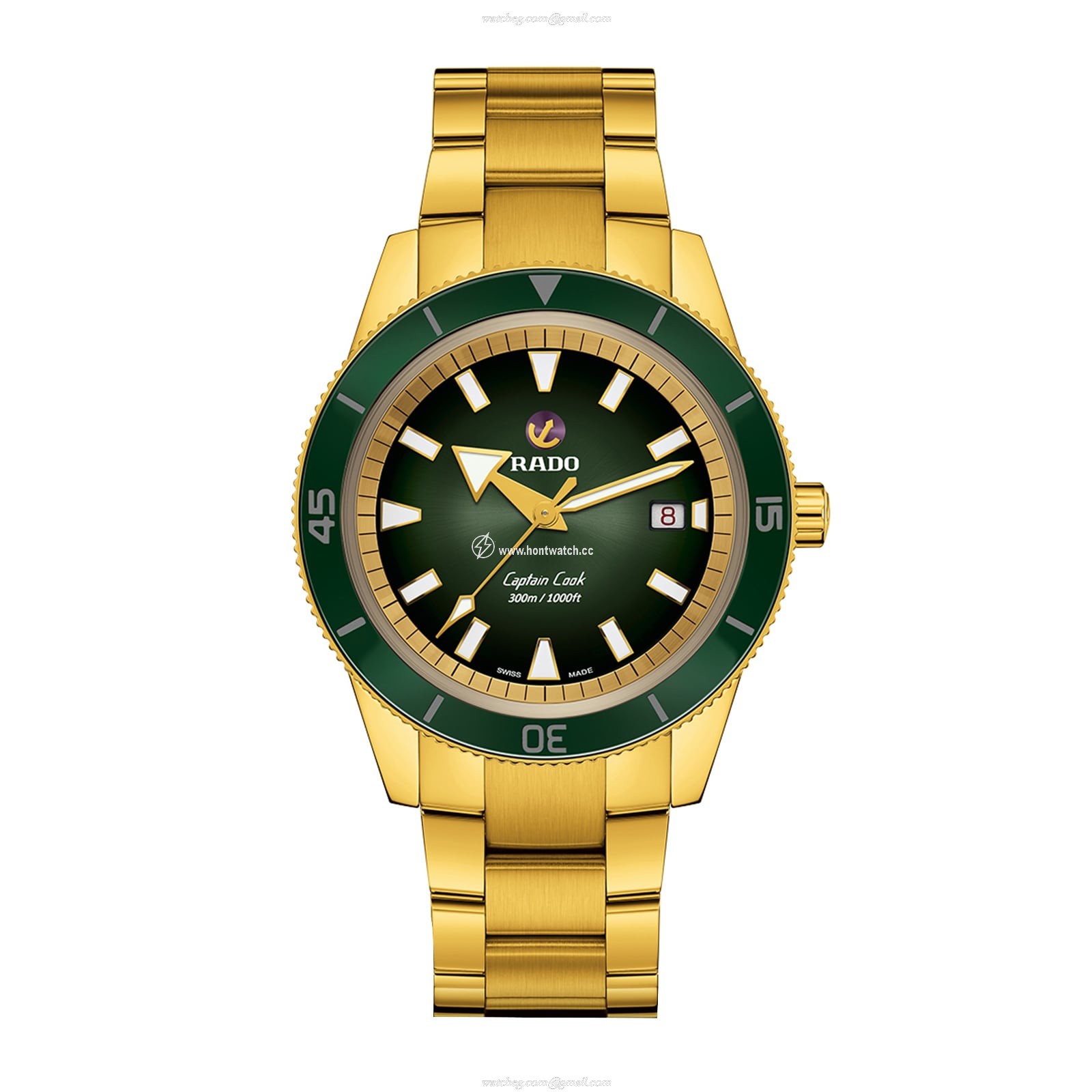 Rado Captain Cook R32136323 Stainless Steel & Yellow Gold PVD Automatic Green replica watches