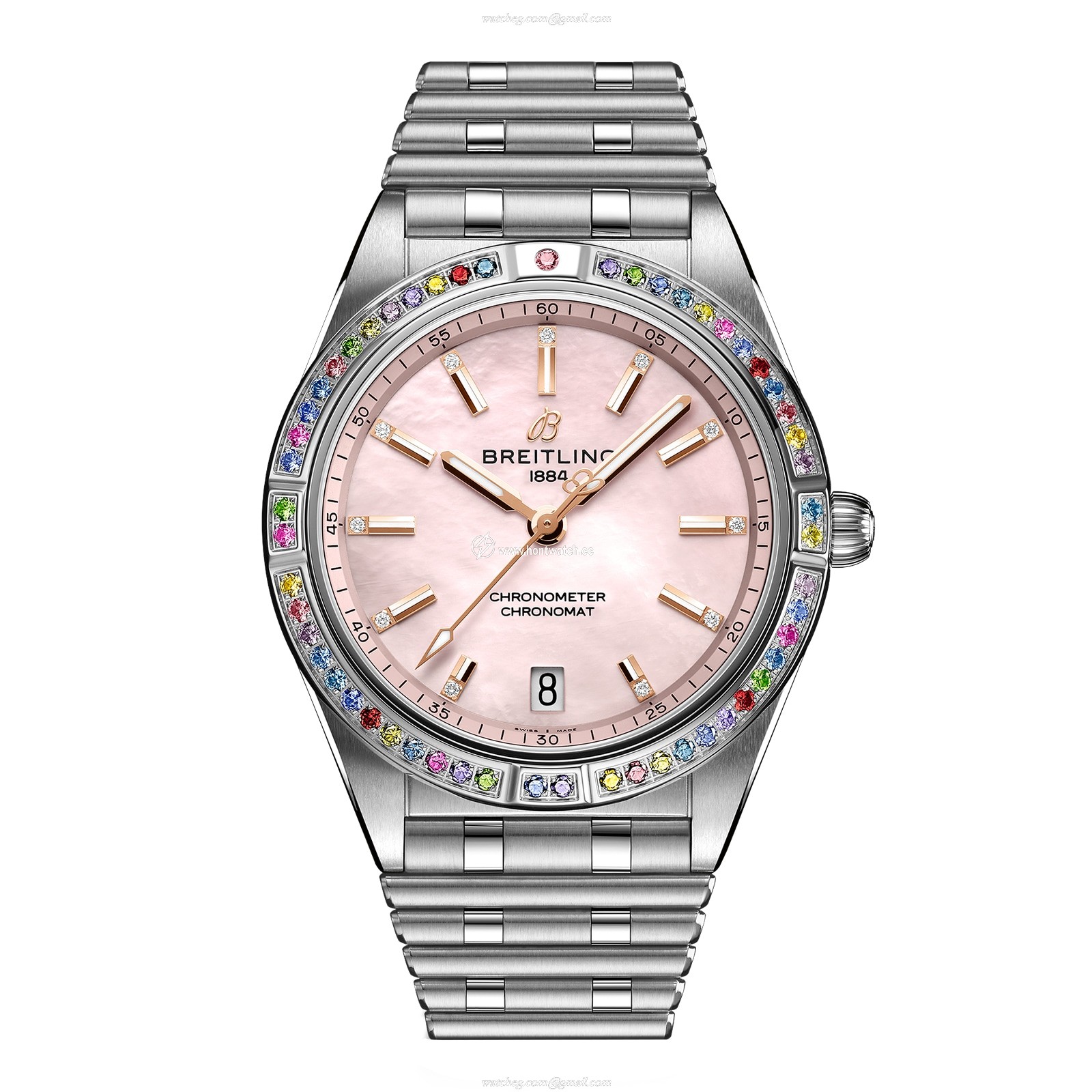 Breitling Chronomat G10380BB1K1G1 Stainless Steel & 18ct White Gold Automatic Pink replica watches