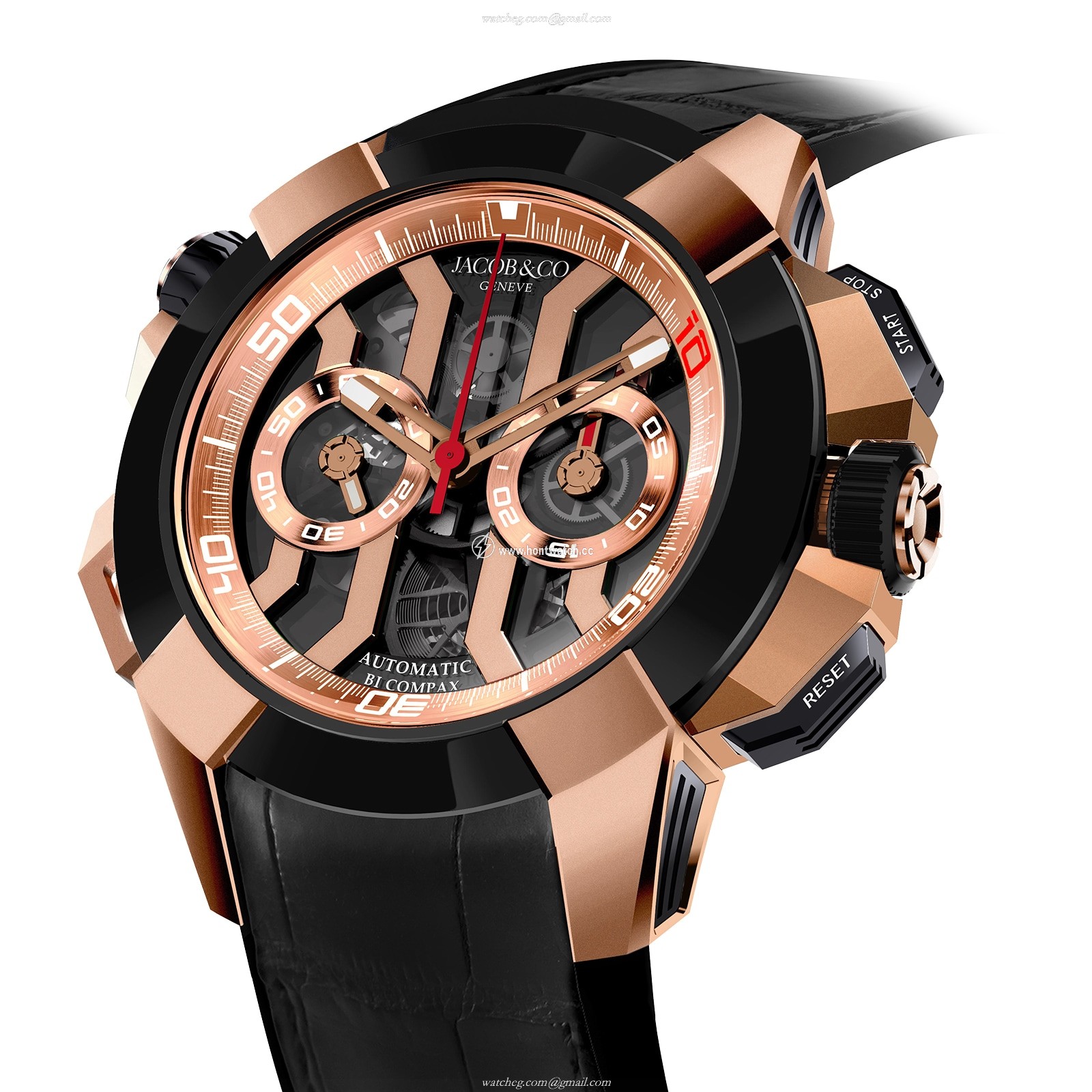 Jacob & Co Jacob & Co Gents Collection EC311.42.PD.BF.AHA4D Titanium & 18ct Rose Gold Automatic Black replica watches