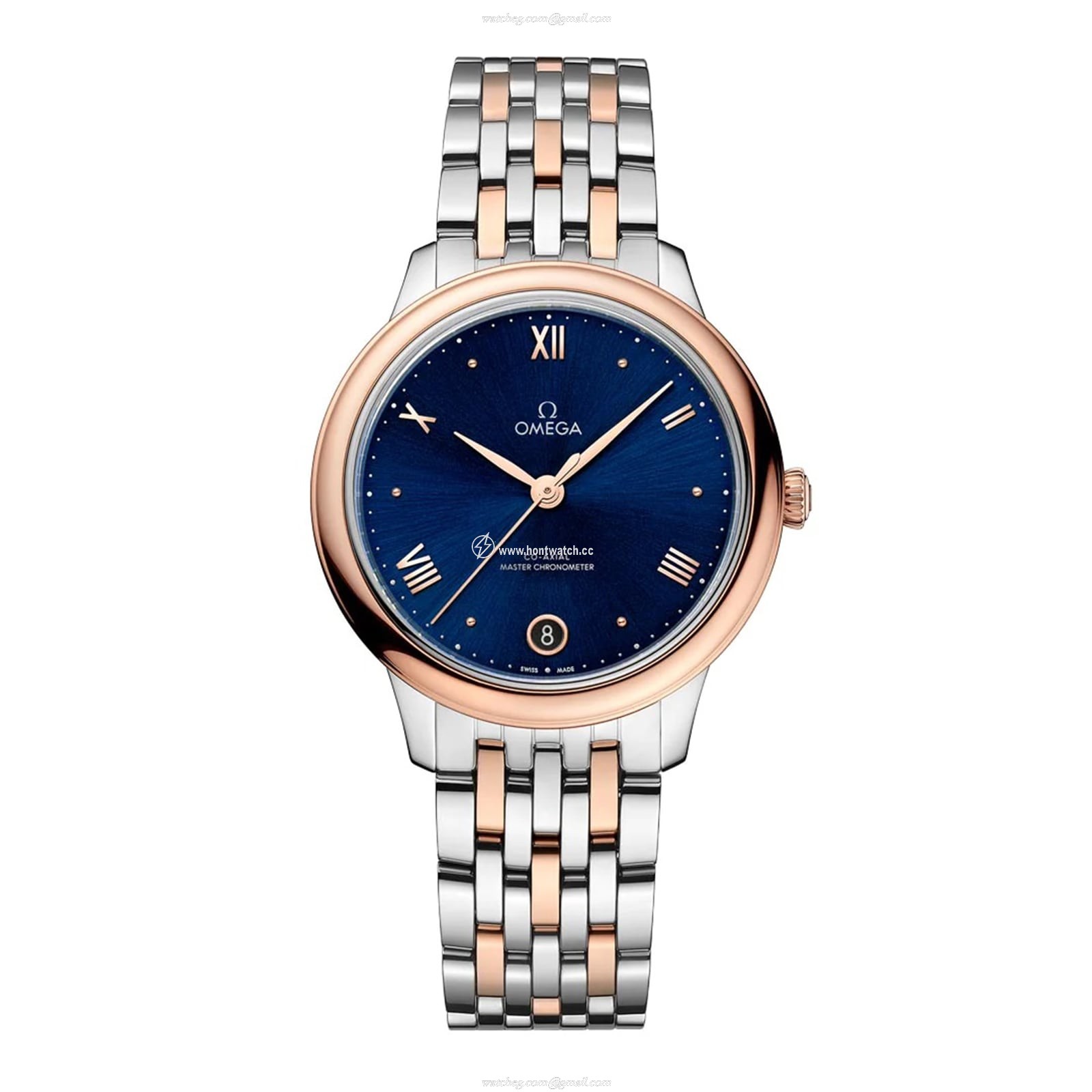 Omega De Ville Prestige O43420342003001 Stainless Steel & 18ct Rose Gold Automatic Blue replica watches