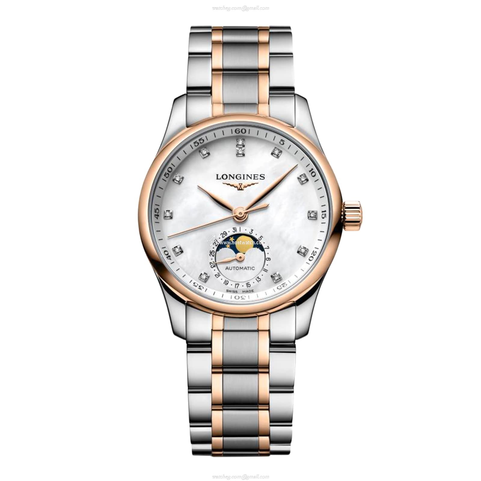 Longines Master Collection L24095897 Stainless Steel & 18ct Rose Gold Automatic Mother Of Pearl replica watches