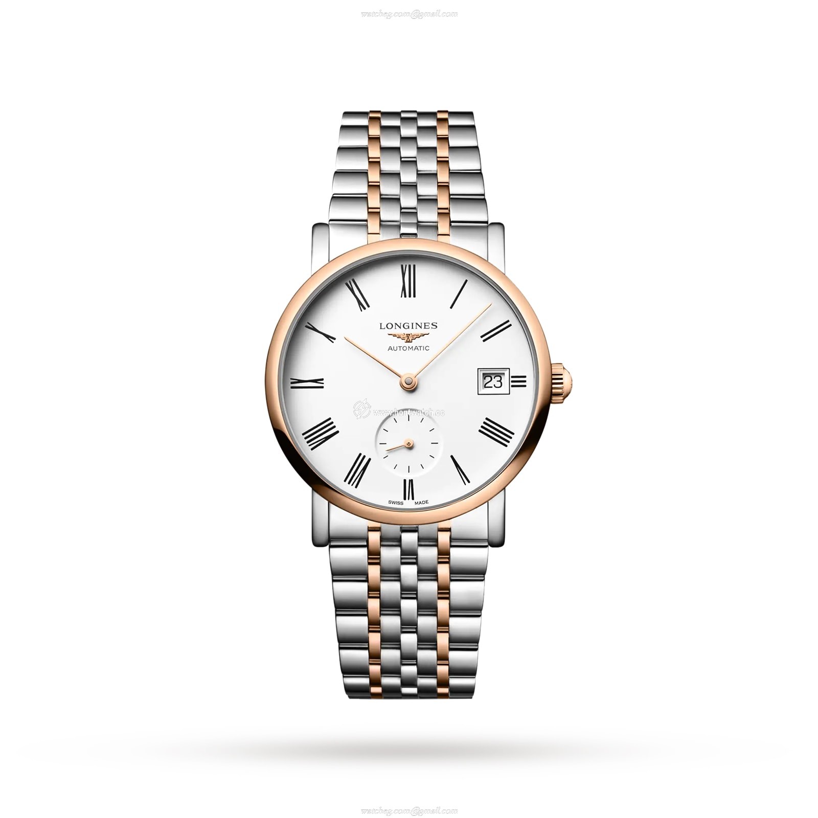 Longines Elegant Collection L43125117 Stainless Steel & 18ct Rose Gold Automatic White replica watches
