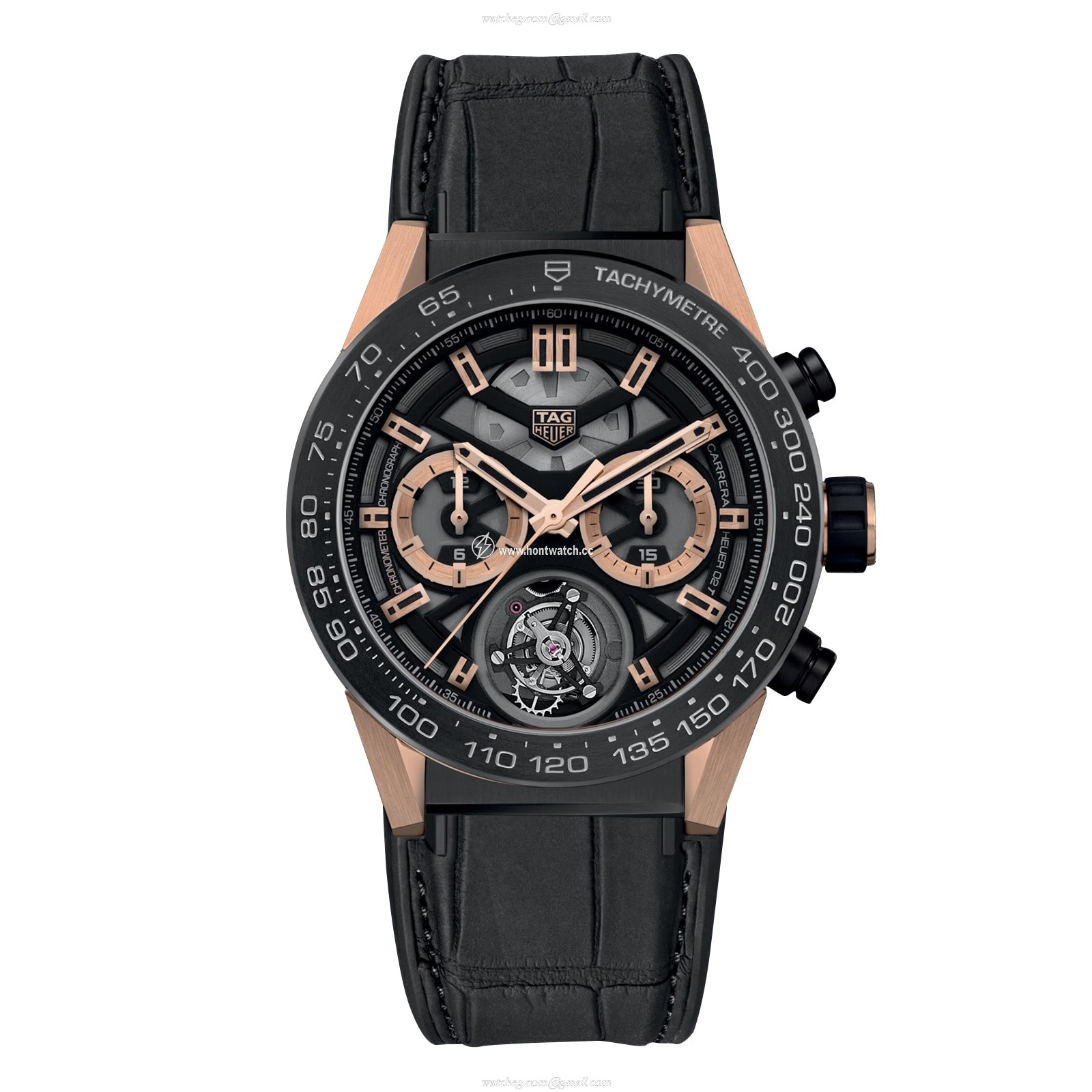TAG Heuer Carrera CAR5A5U Titanium & Gold PVD Chronograph Tourbillon Black replica watches