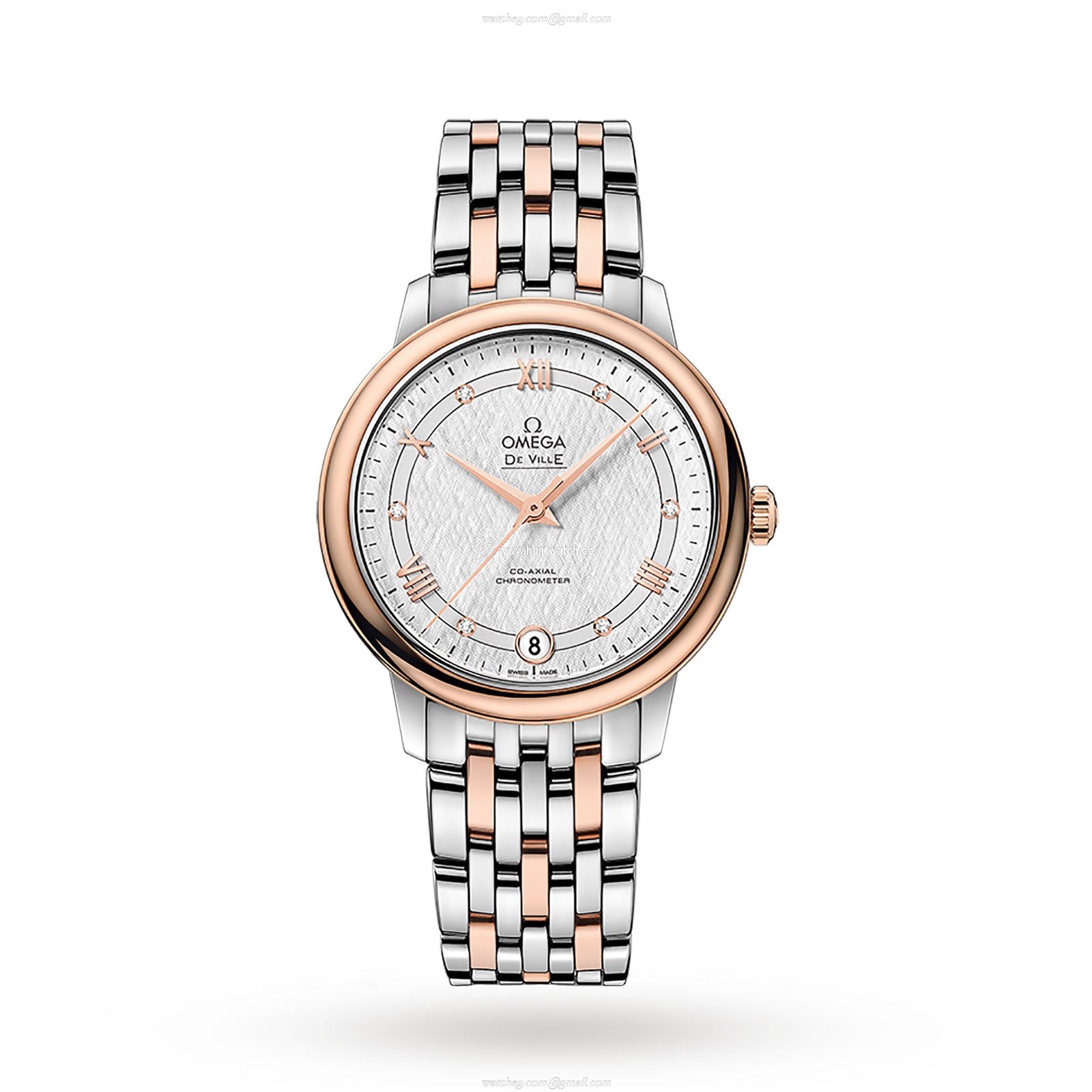 Omega De Ville O42420332052002 Stainless Steel & 18ct Rose Gold Automatic Mother of Pearl replica watches