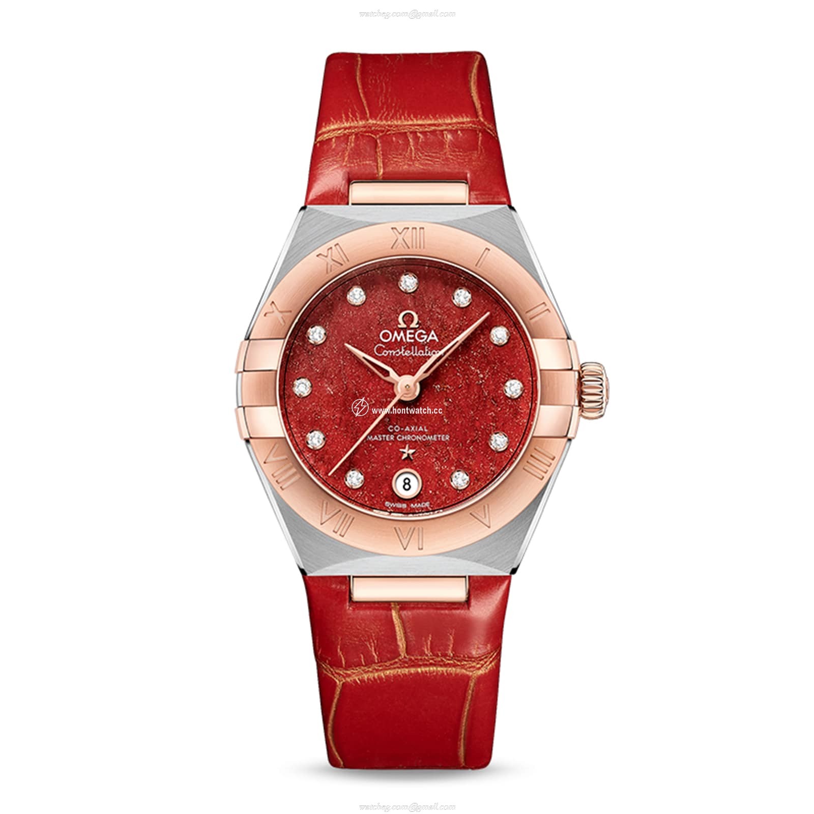 Omega Constellation O13123292099002 Stainless Steel & 18ct Rose Gold Automatic Red replica watches