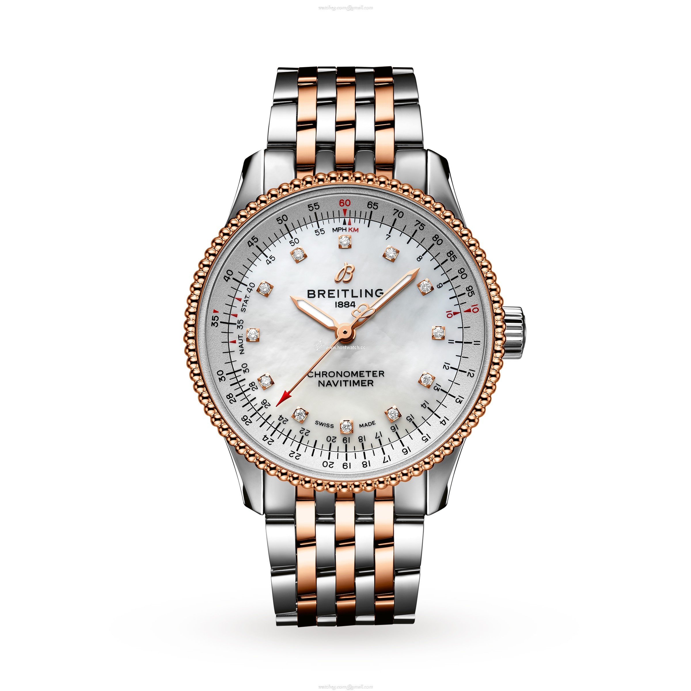 Breitling Navitimer U17395211A1U1 Stainless Steel & Rose Gold Automatic Mother of Pearl replica watches