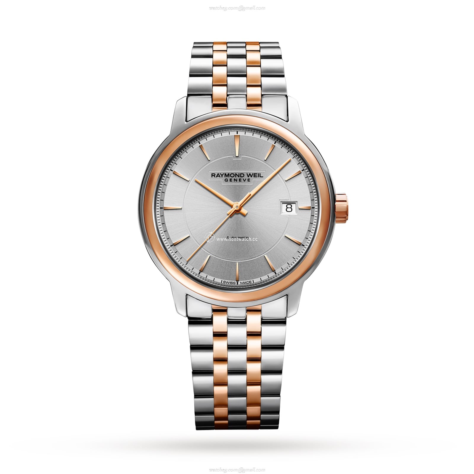 Raymond Weil Maestro 2237-SP5-65021 Stainless Steel & PVD Rose Gold Automatic Silver replica watches