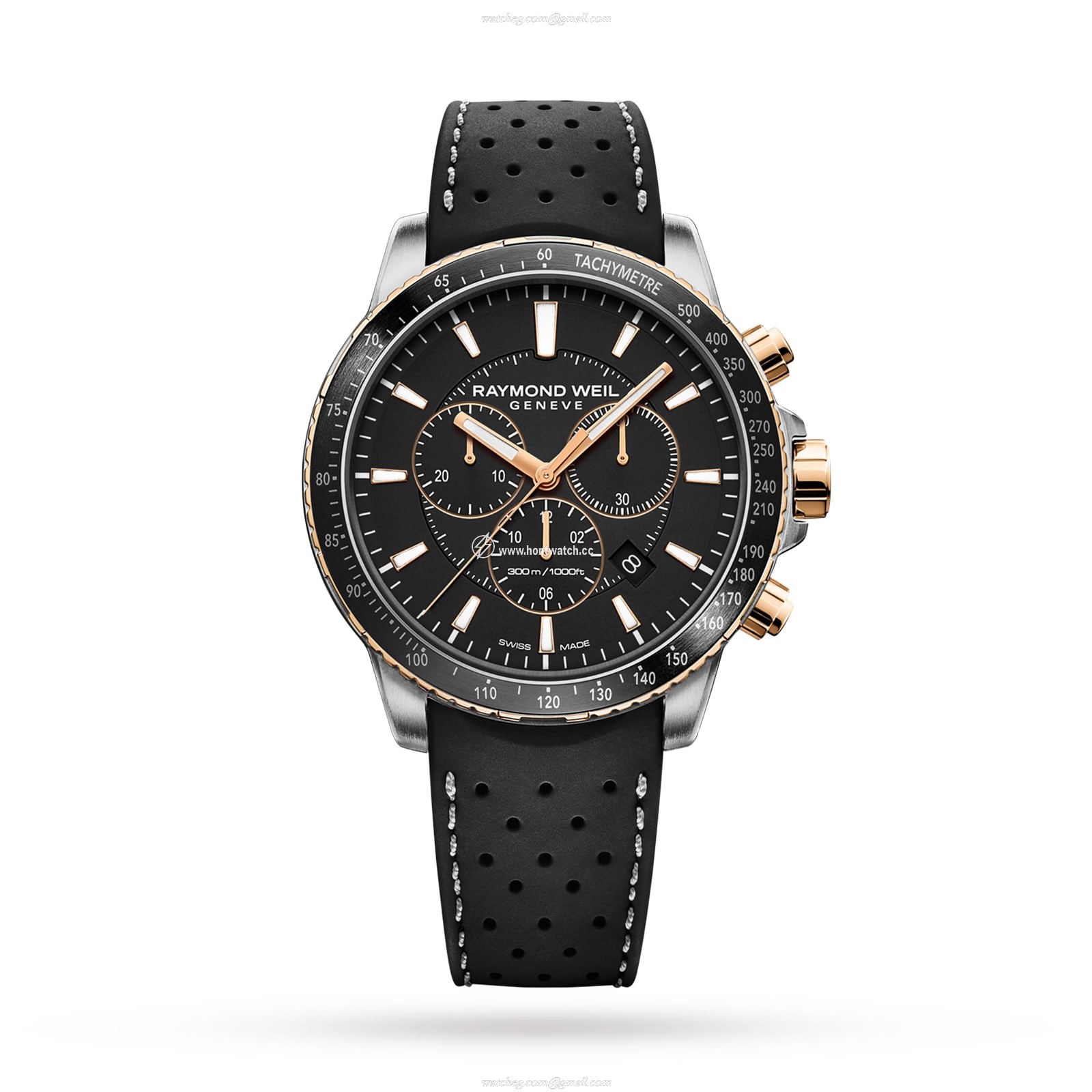 Raymond Weil Tango 8570-RS1-20001 Stainless Steel & PVD Rose Gold Quartz Black replica watches