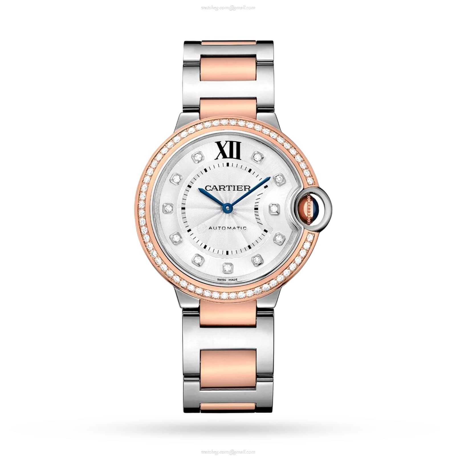 Cartier Ballon Bleu de Cartier W3BB0024 Steel & Rose Gold Automatic Silver replica watches
