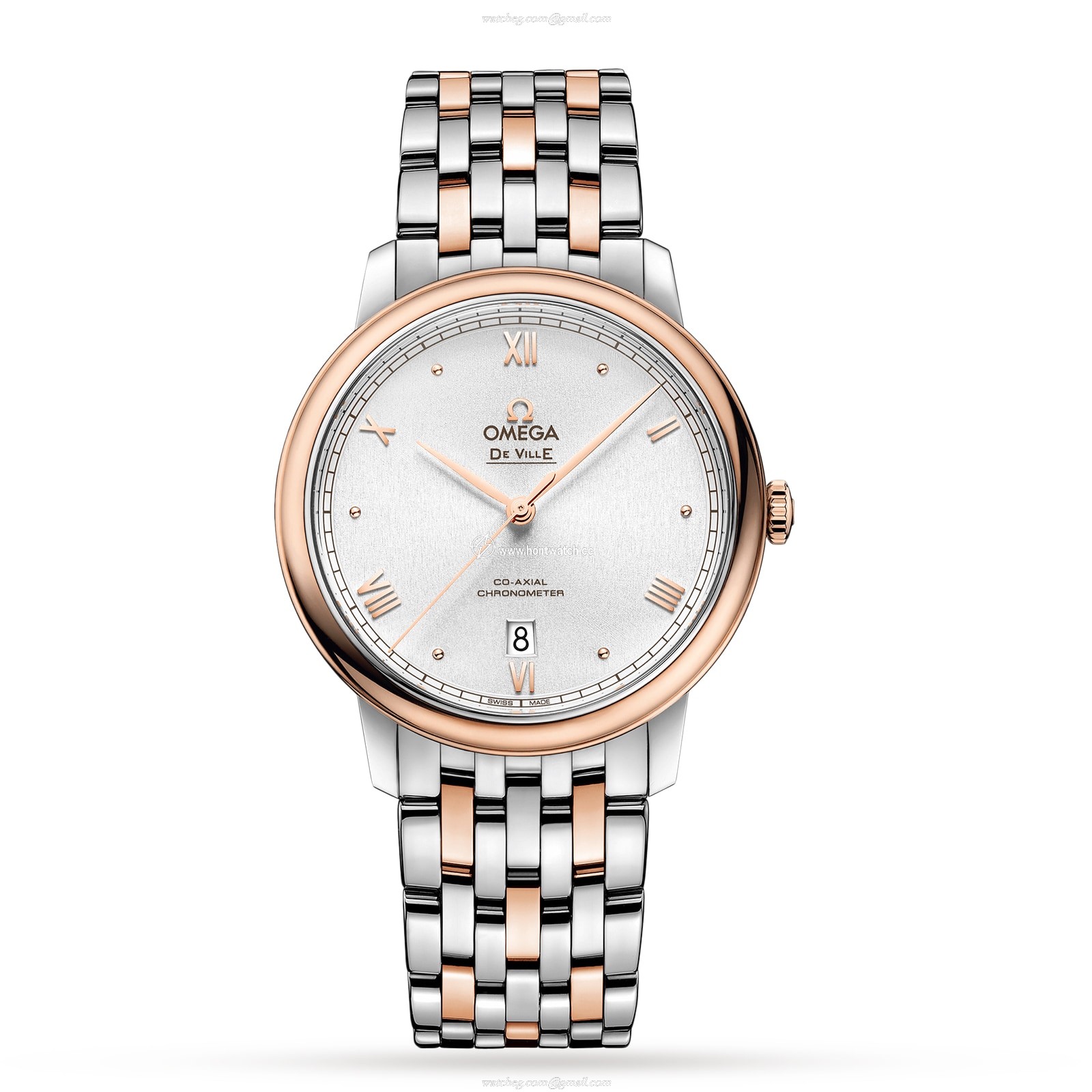 Omega De Ville O42420402002007 Stainless Steel & 18ct Rose Gold Automatic Silver replica watches