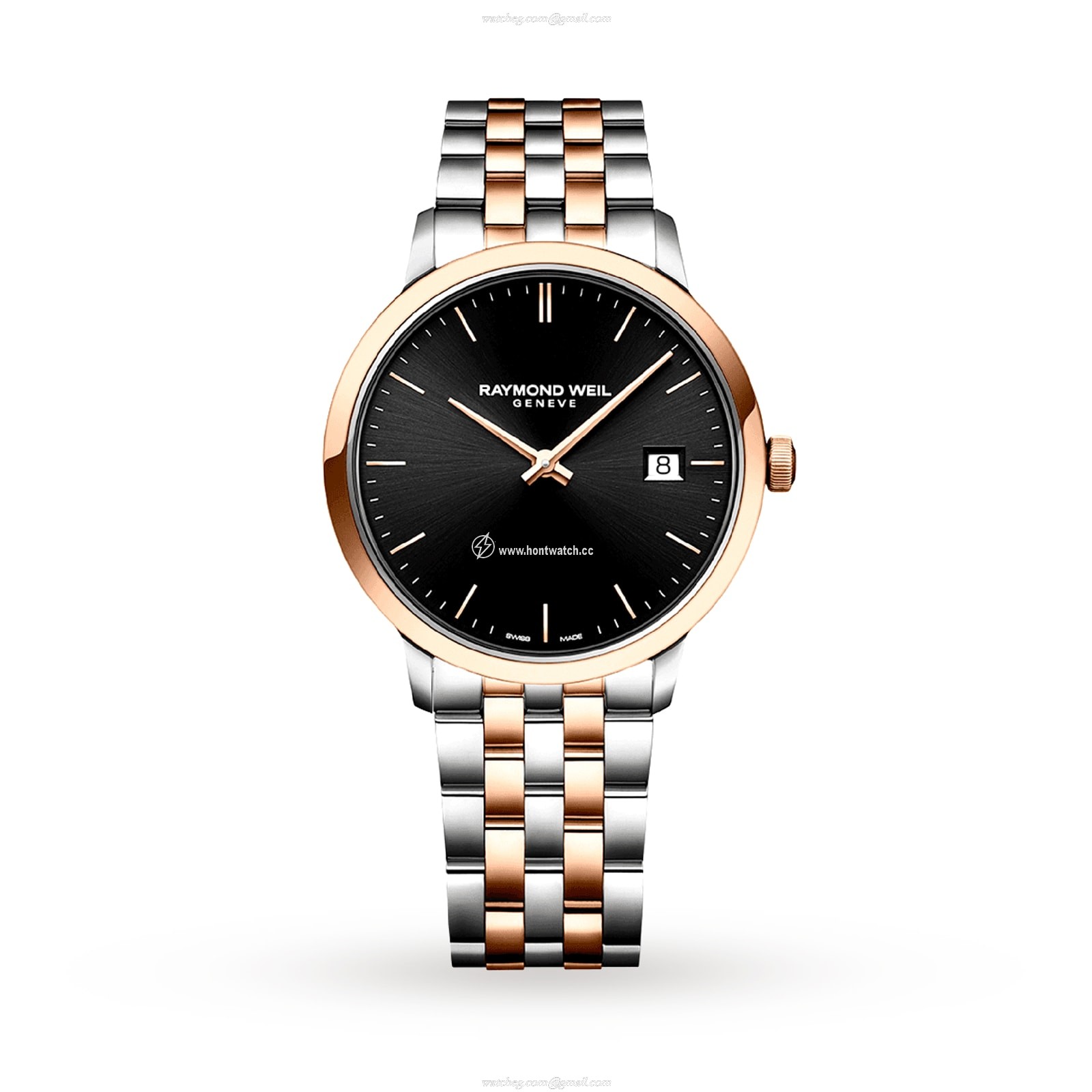 Raymond Weil Toccata 5485-SP5-20001 Stainless Steel & PVD Rose Gold Quartz Black replica watches