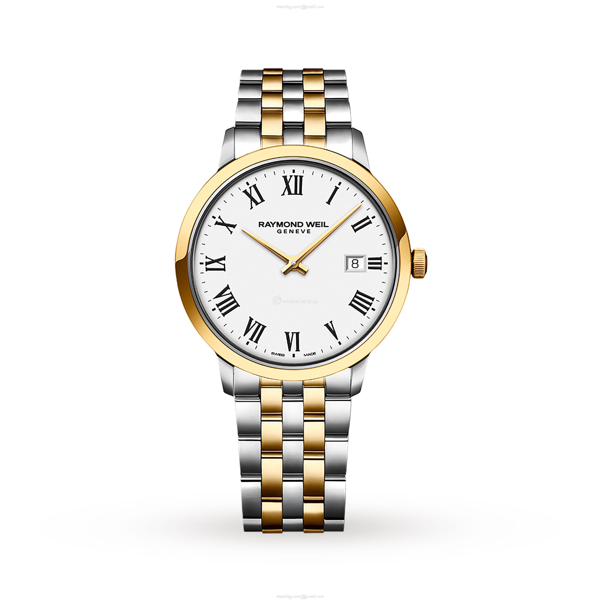 Raymond Weil Toccata 5485-STP-00300 Stainless Steel & PVD Yellow Gold Quartz White replica watches