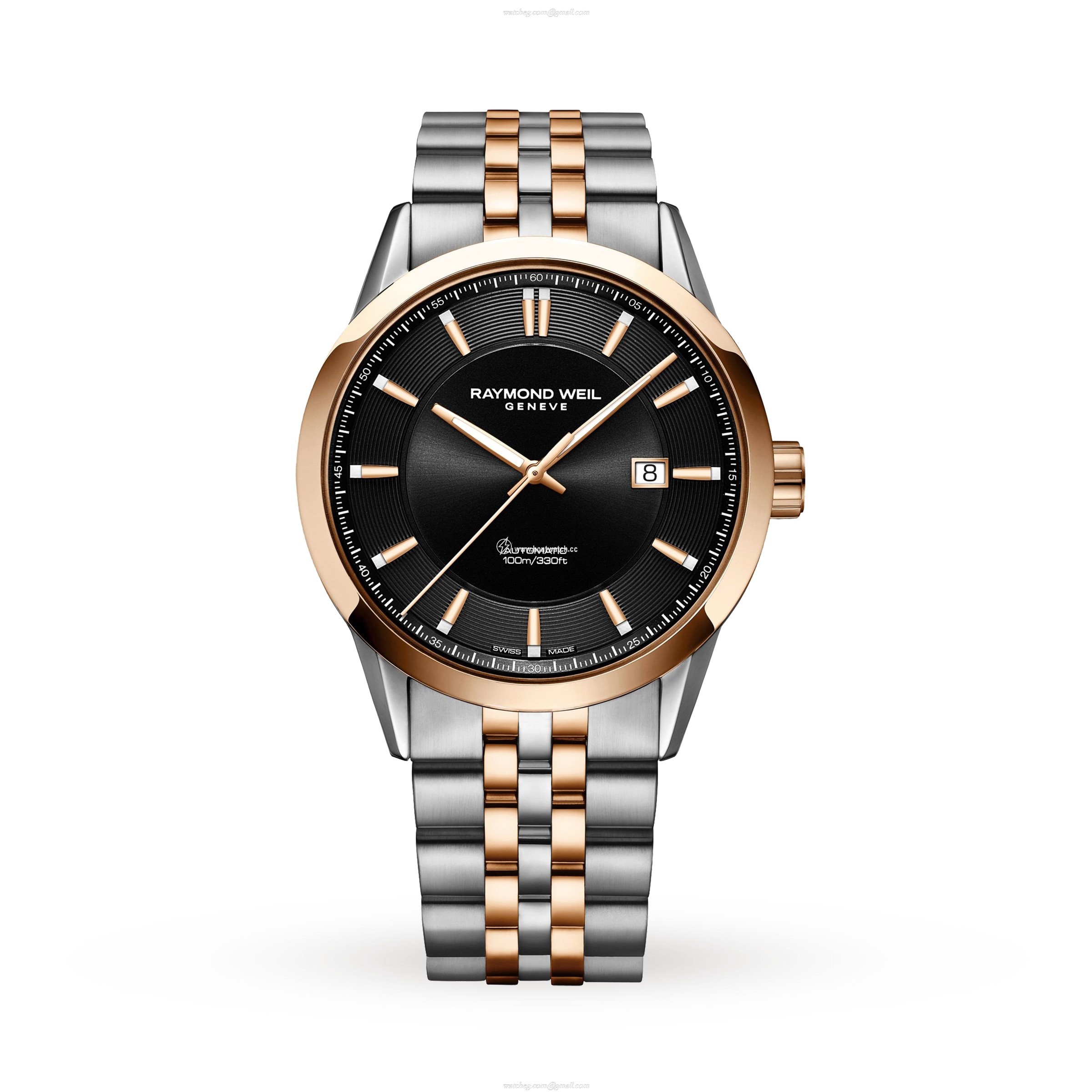 Raymond Weil Freelancer 2731-SP5-20001 Stainless Steel & PVD Rose Gold Automatic Black replica watches