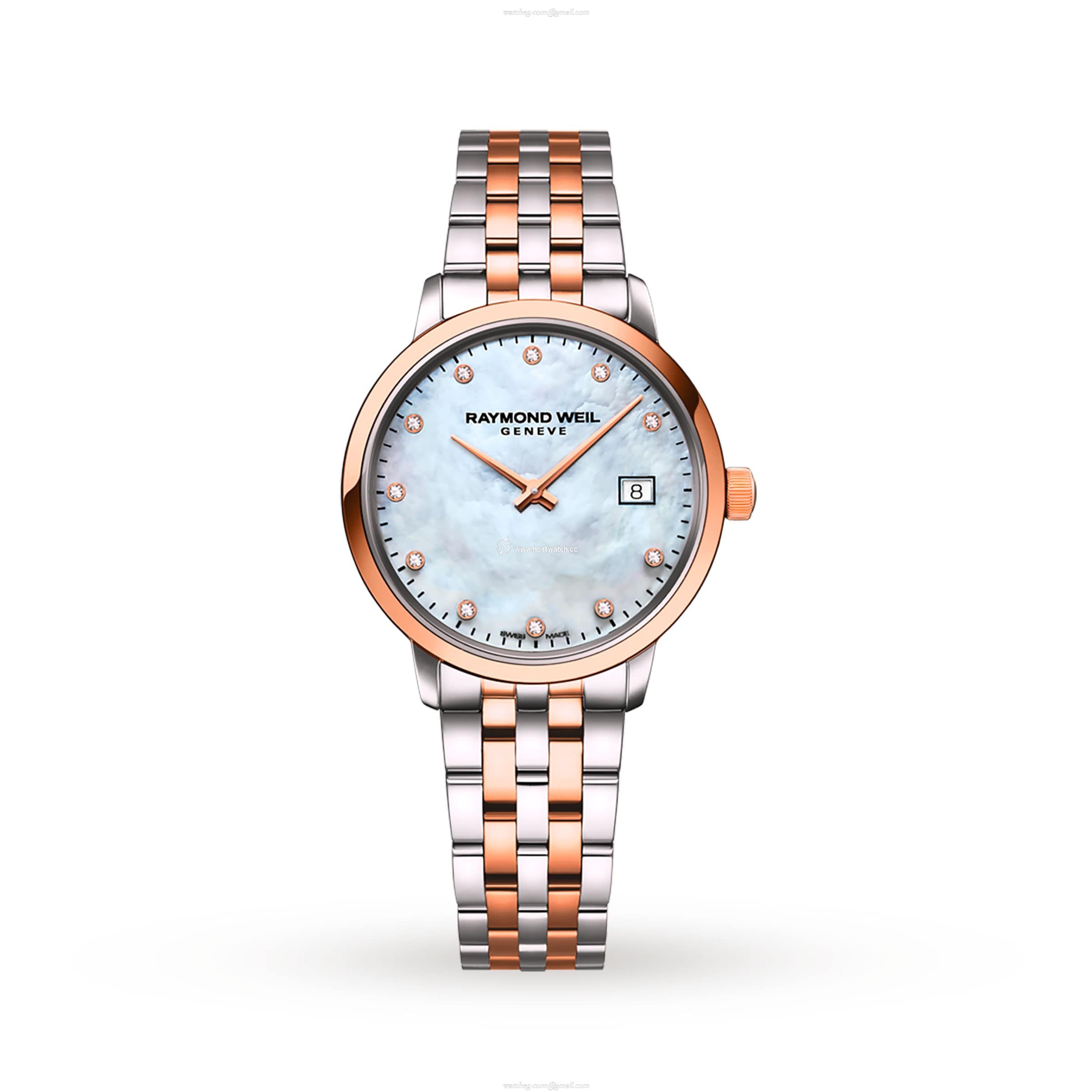 Raymond Weil Toccata 5985-SP5-97081 Stainless Steel & PVD Rose Gold Quartz White replica watches