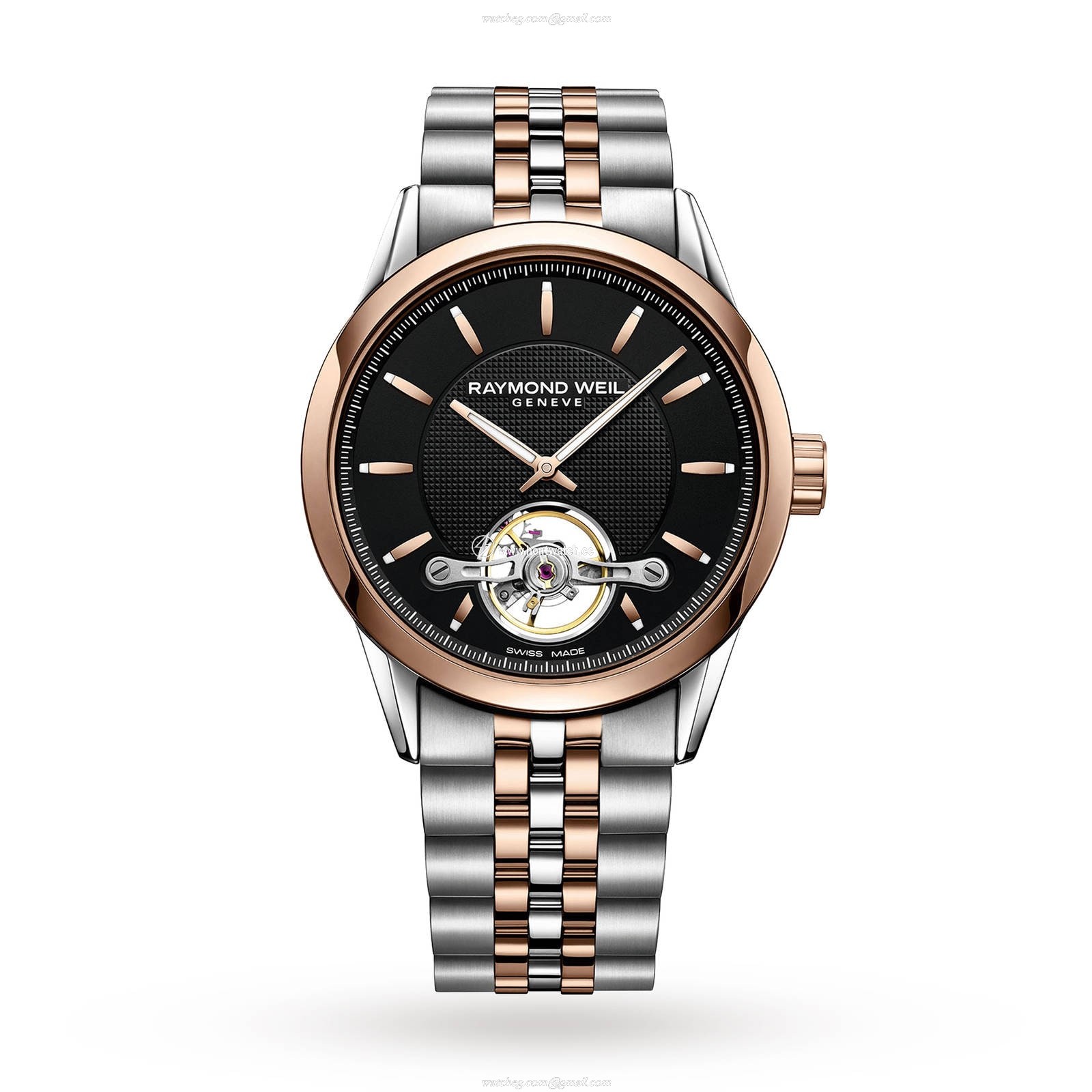 Raymond Weil Freelancer 2780-SP5-20001 Stainless Steel & PVD Rose Gold Automatic Black replica watches