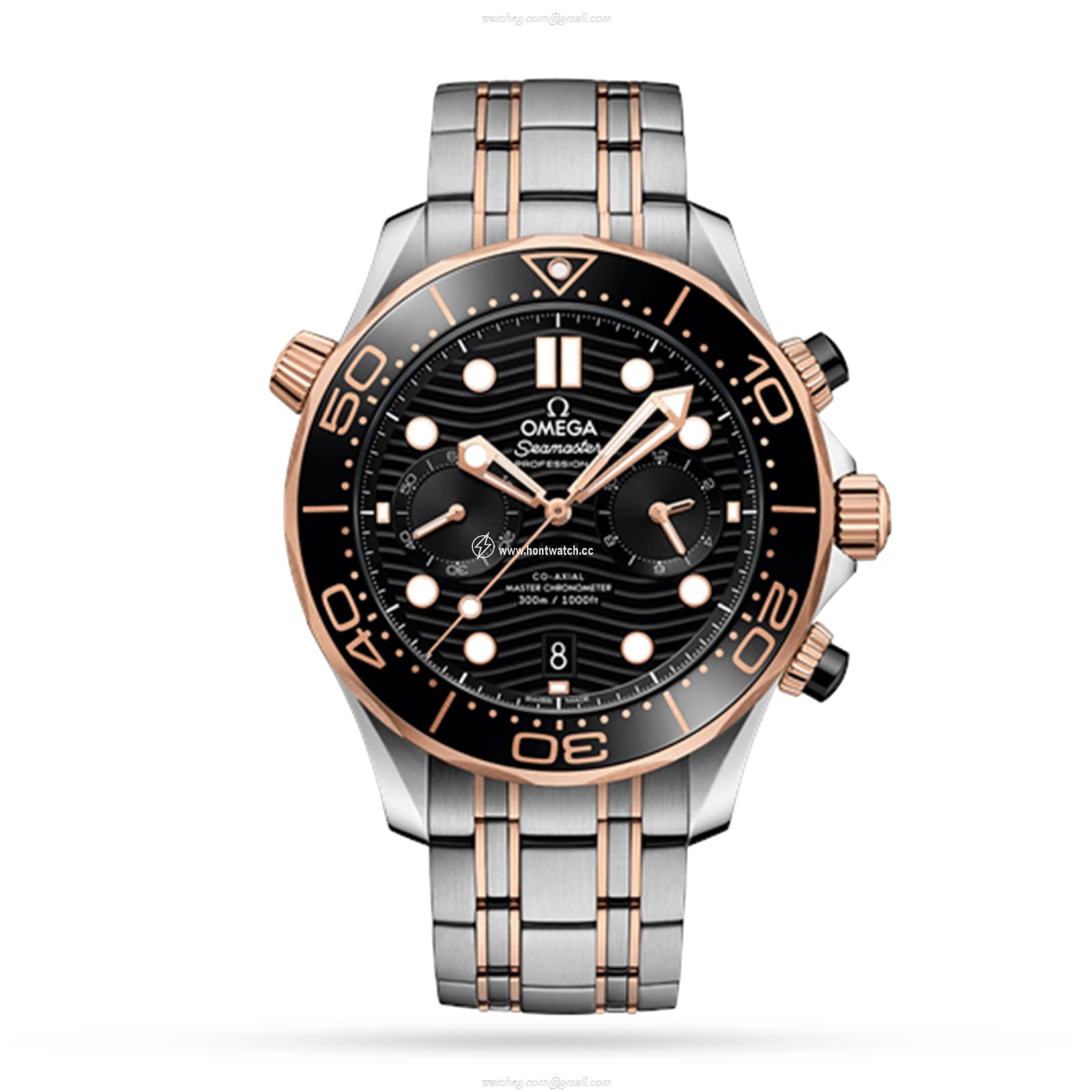 Omega Seamaster O21020445101001 Stainless Steel & 18ct Yellow Gold Automatic Black replica watches
