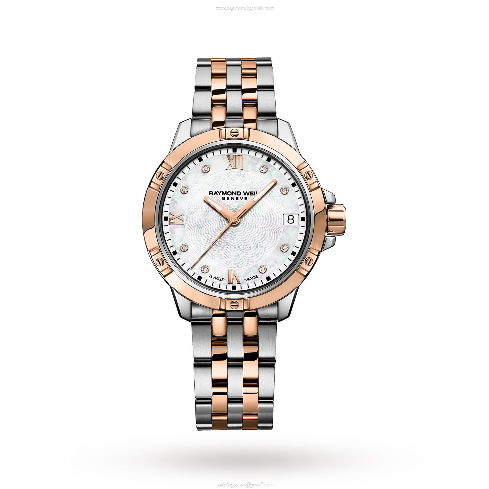 Raymond Weil Tango 5960-SP5-00995 Stainless Steel & PVD Rose Gold Quartz White replica watches