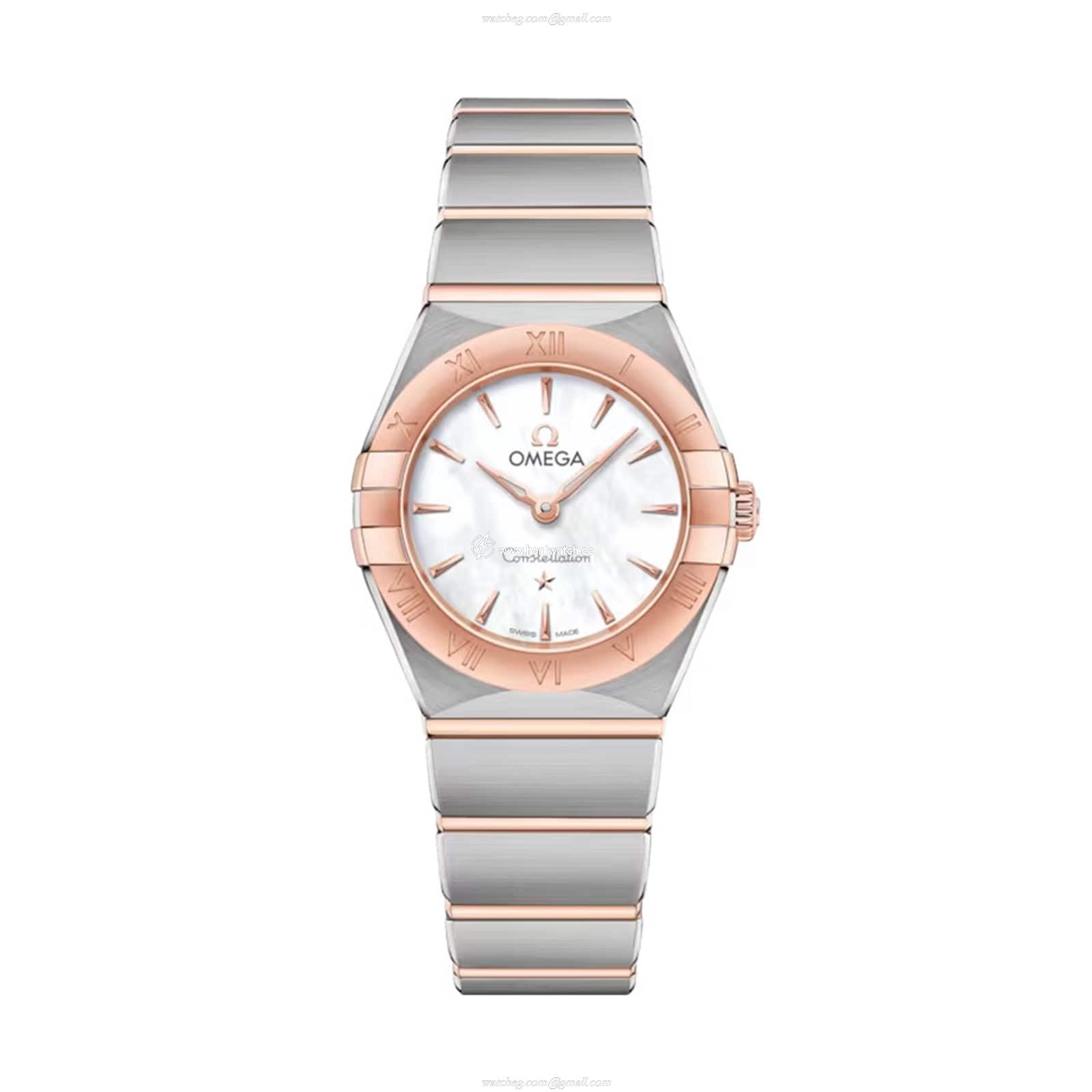 Omega Constellation O13120256005001 Stainless Steel & 18ct Rose Gold Quartz White replica watches