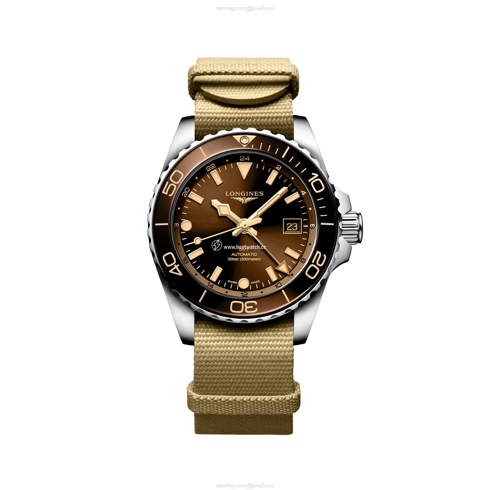 Longines HydroConquest L37904662 Stainless Steel and Ceramic Automatic Brown replica watches