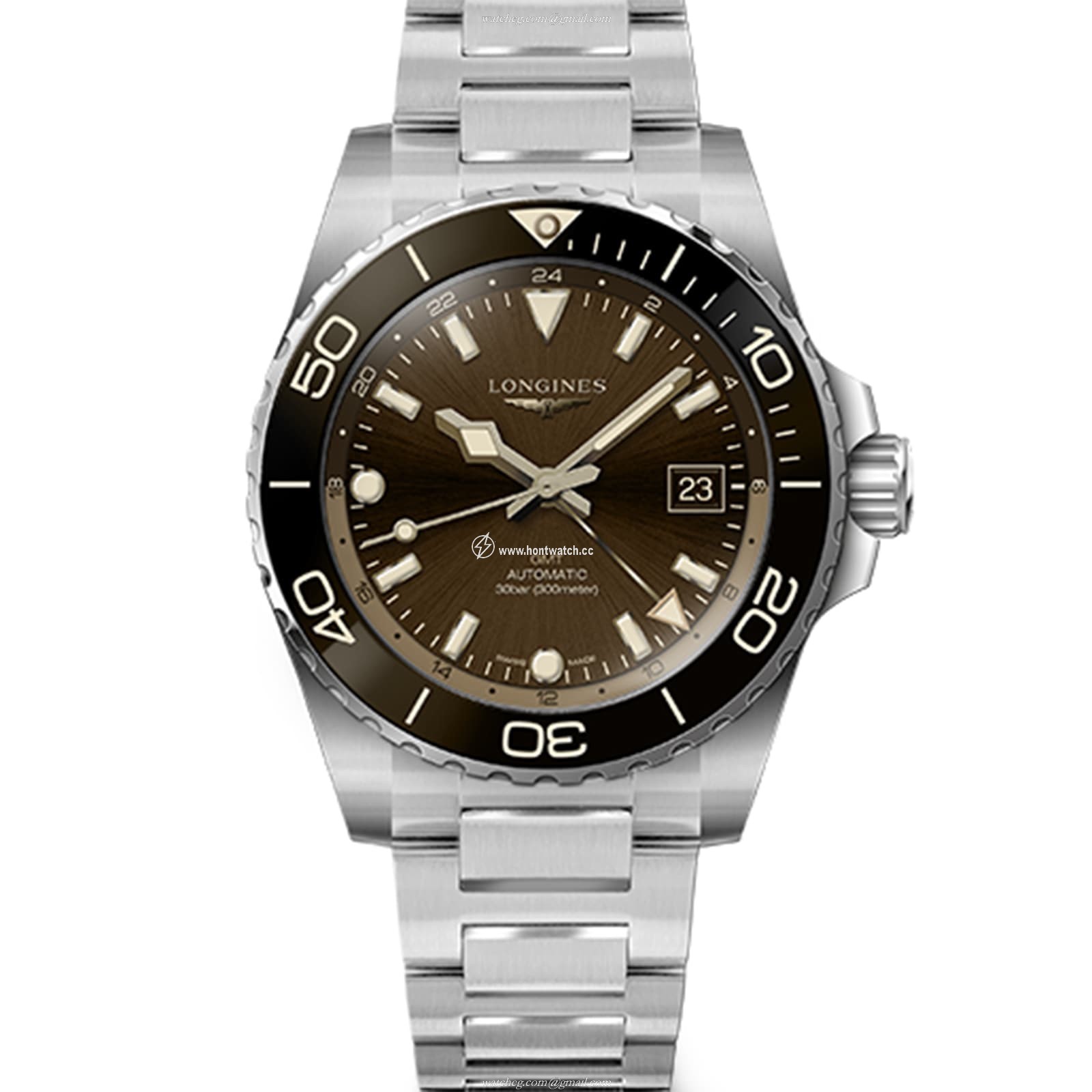 Longines HydroConquest L37904666 Stainless Steel and Ceramic Automatic Brown replica watches