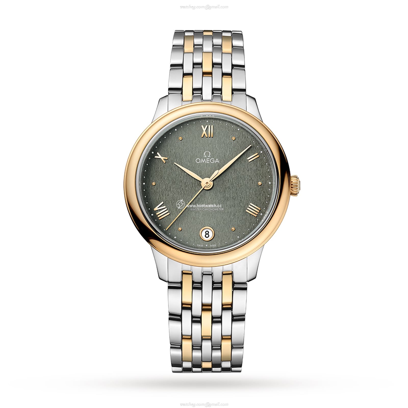 Omega De Ville Prestige O43420342010001 Stainless Steel & 18ct Yellow Gold Automatic Green replica watches