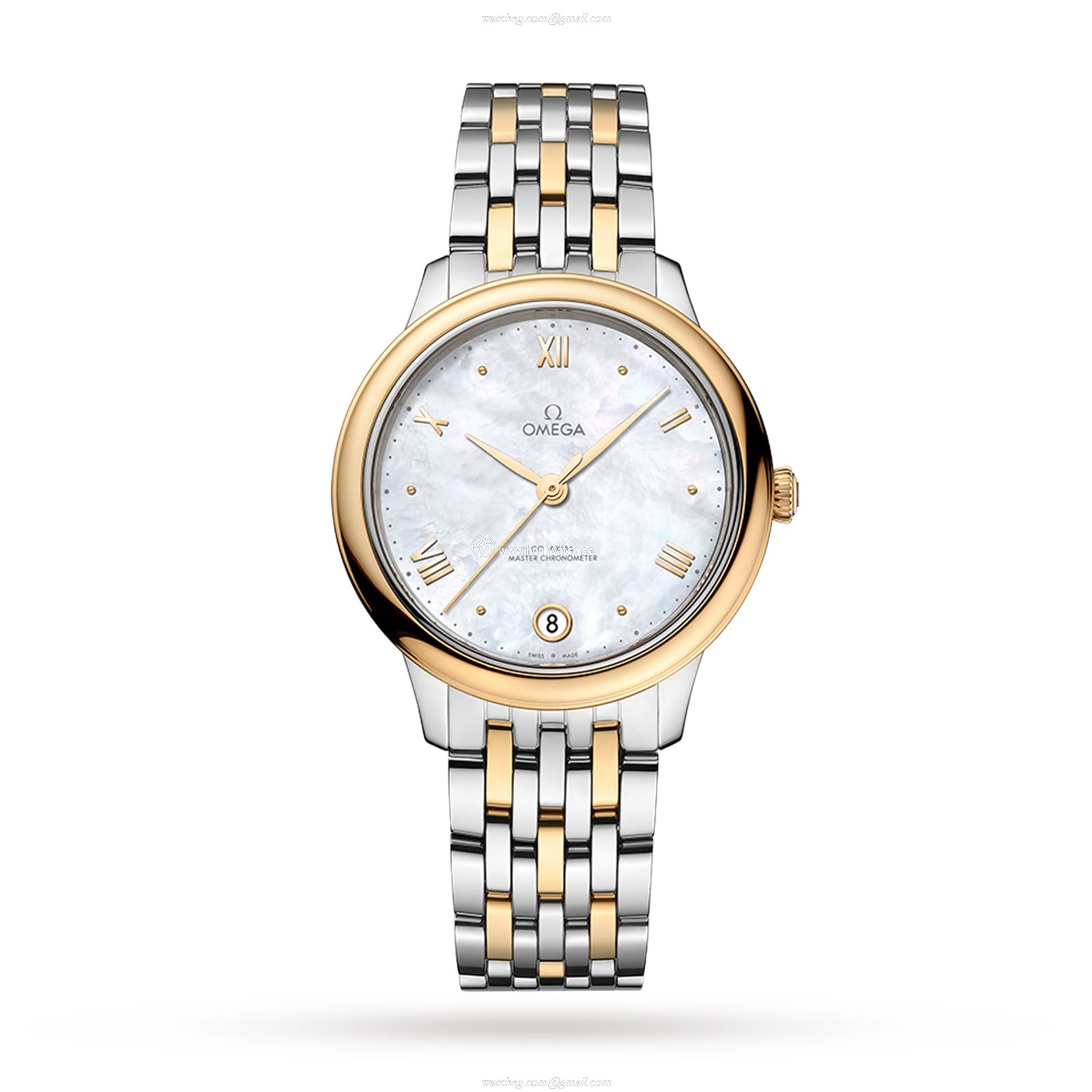 Omega De Ville Prestige O43420342005002 Stainless Steel & 18ct Yellow Gold Automatic Mother of Pearl replica watches