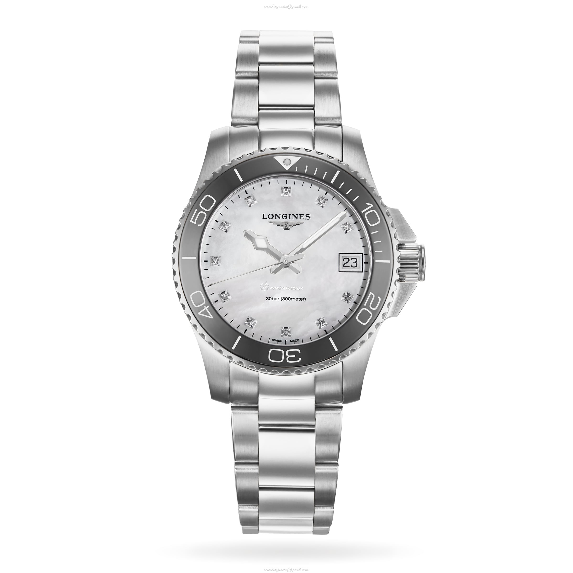 Longines HydroConquest L33704876 Stainless Steel and Ceramic Quartz Mother Of Pearl replica watches