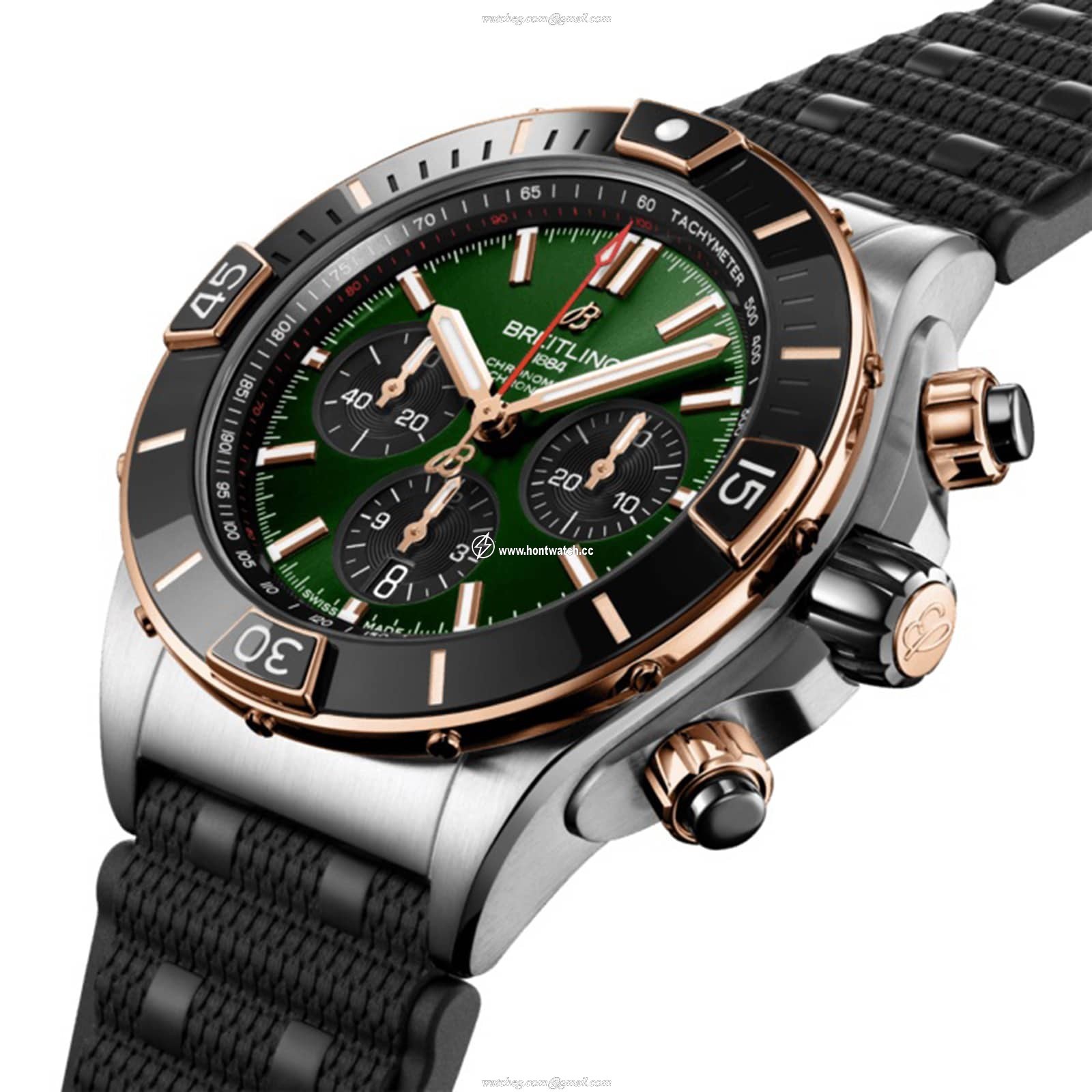 Breitling Chronomat UB0136251L1S1 Stainless Steel & 18ct Rose Gold Automatic Green