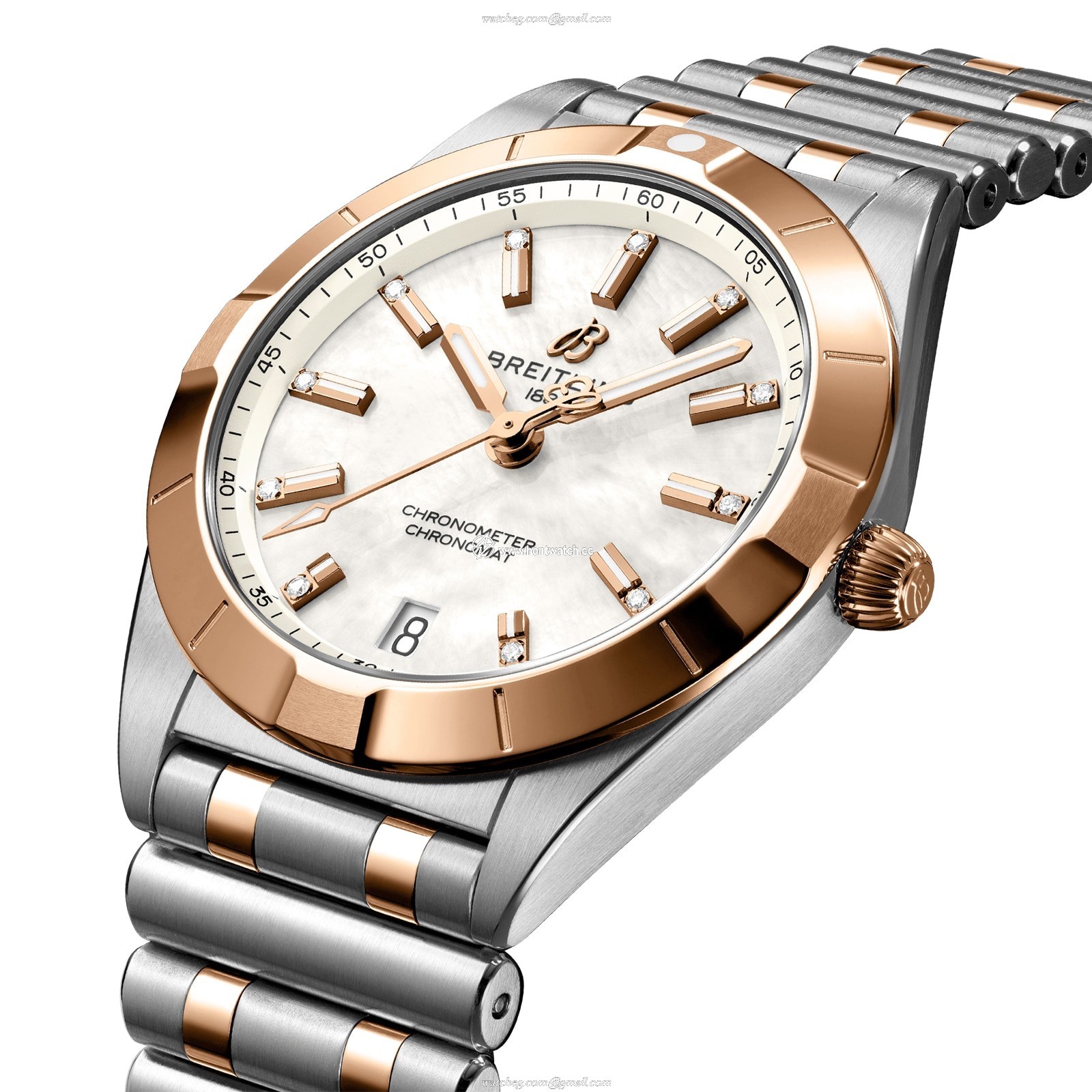 Breitling Chronomat U77310101A2U1 Stainless Steel & 18ct Rose Gold Quartz White
