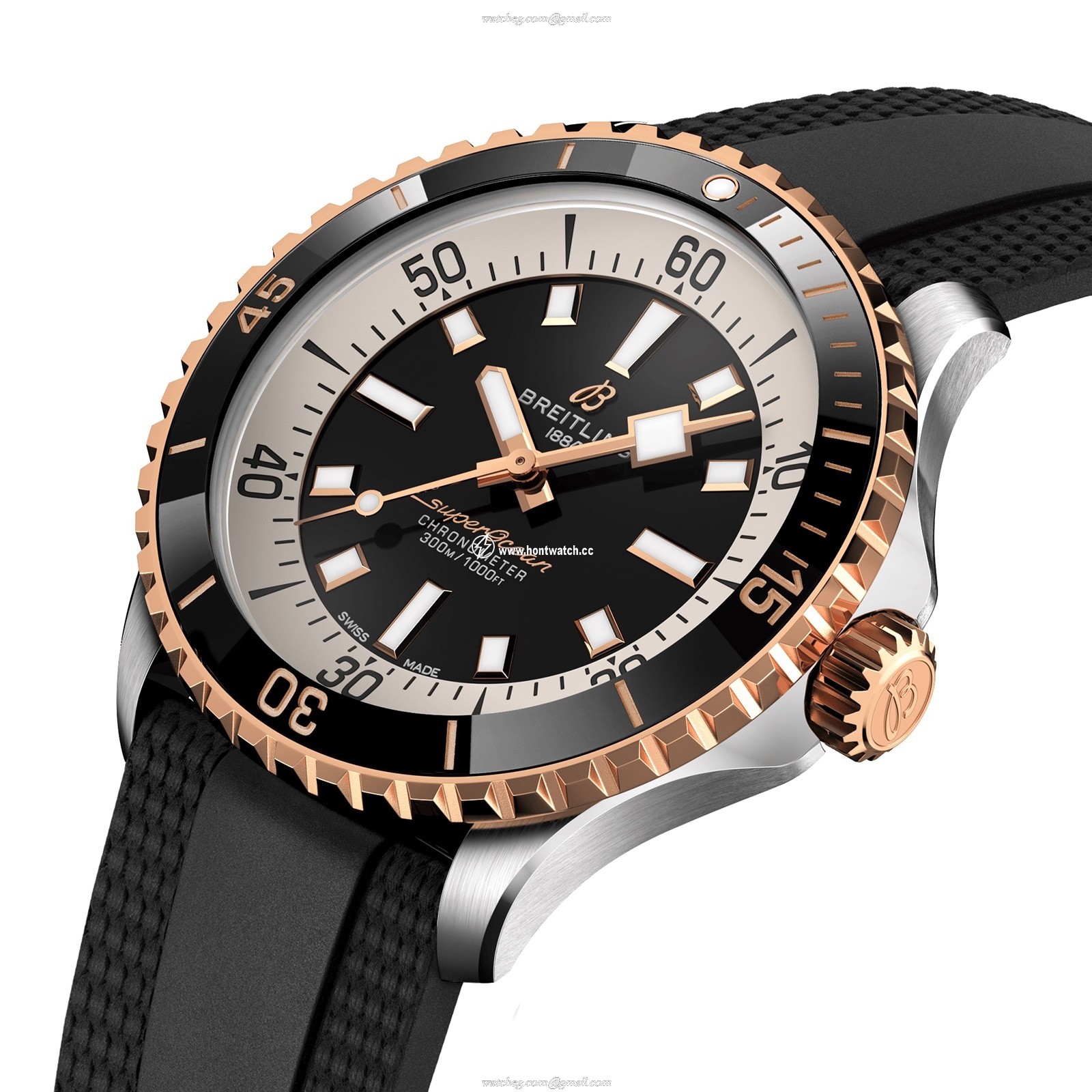 Breitling Superocean U17375211B1S1 Stainless Steel & 18ct Rose Gold Automatic Black