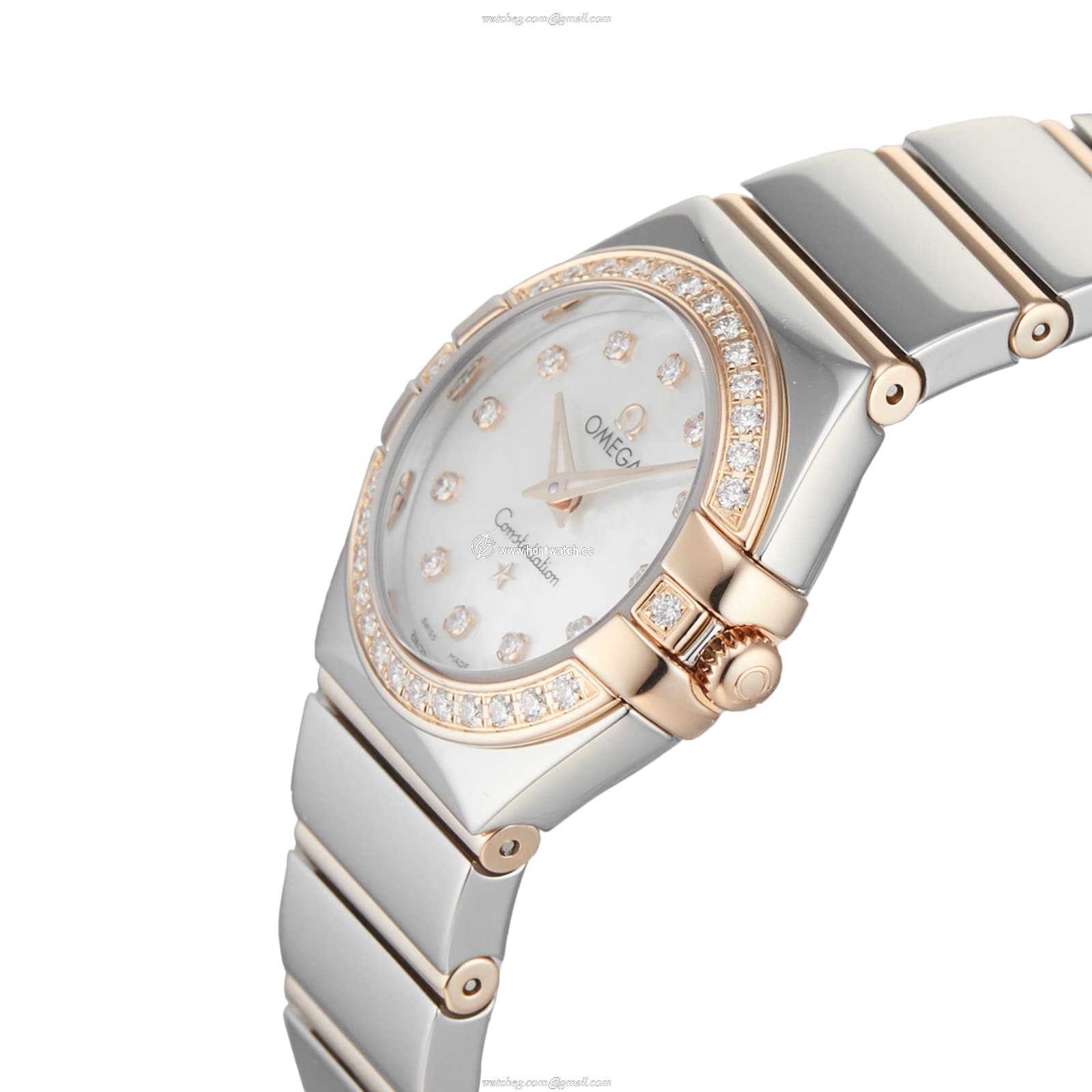 Omega Constellation 123.25.24.60.55.005 Stainless Steel and Rose Gold Quartz Mother of Pearl