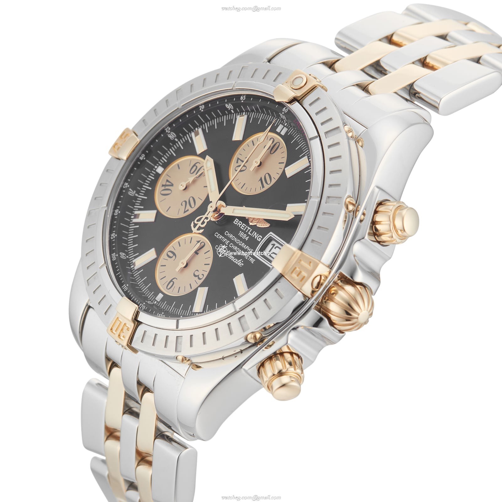 Breitling Chronomat B13356 Stainless Steel and Yellow Gold Automatic Black