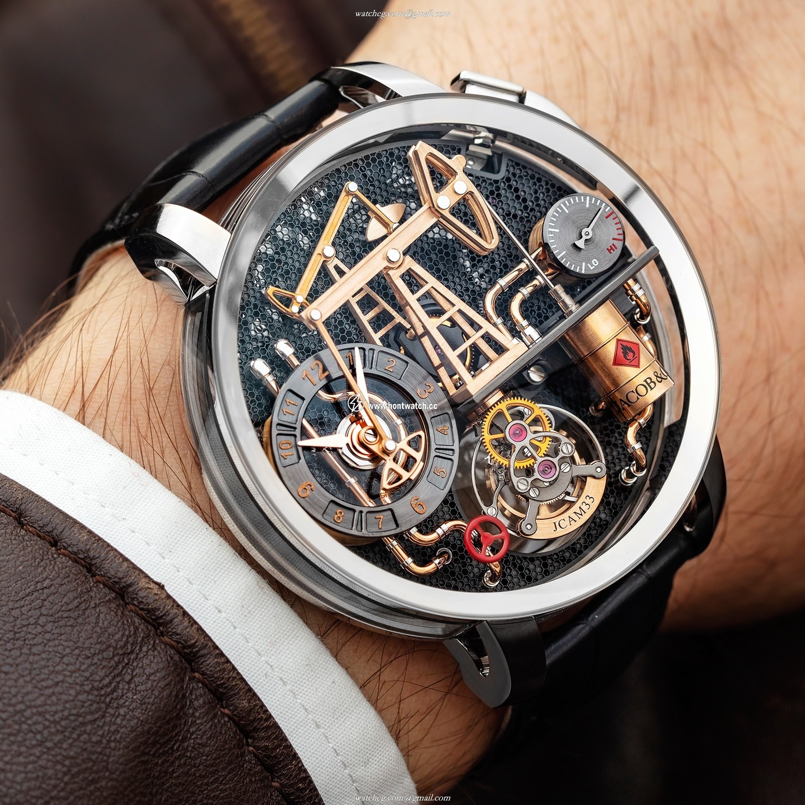 Jacob & Co Jacob & Co Gents Collection OI100.30.AA.AA.BBALA 18ct White Gold Mechanical Black