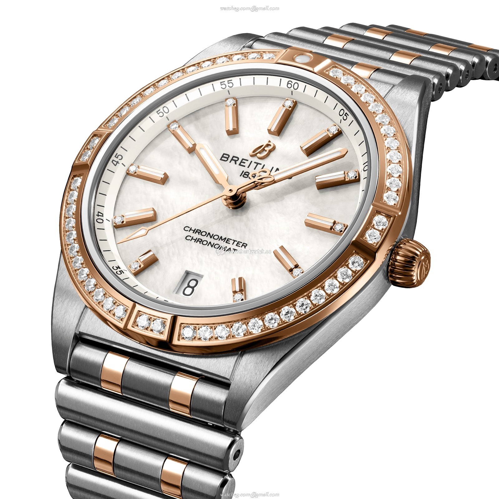 Breitling Chronomat U10380591A2U1 Stainless Steel & 18ct Rose Gold Automatic Mother of Pearl