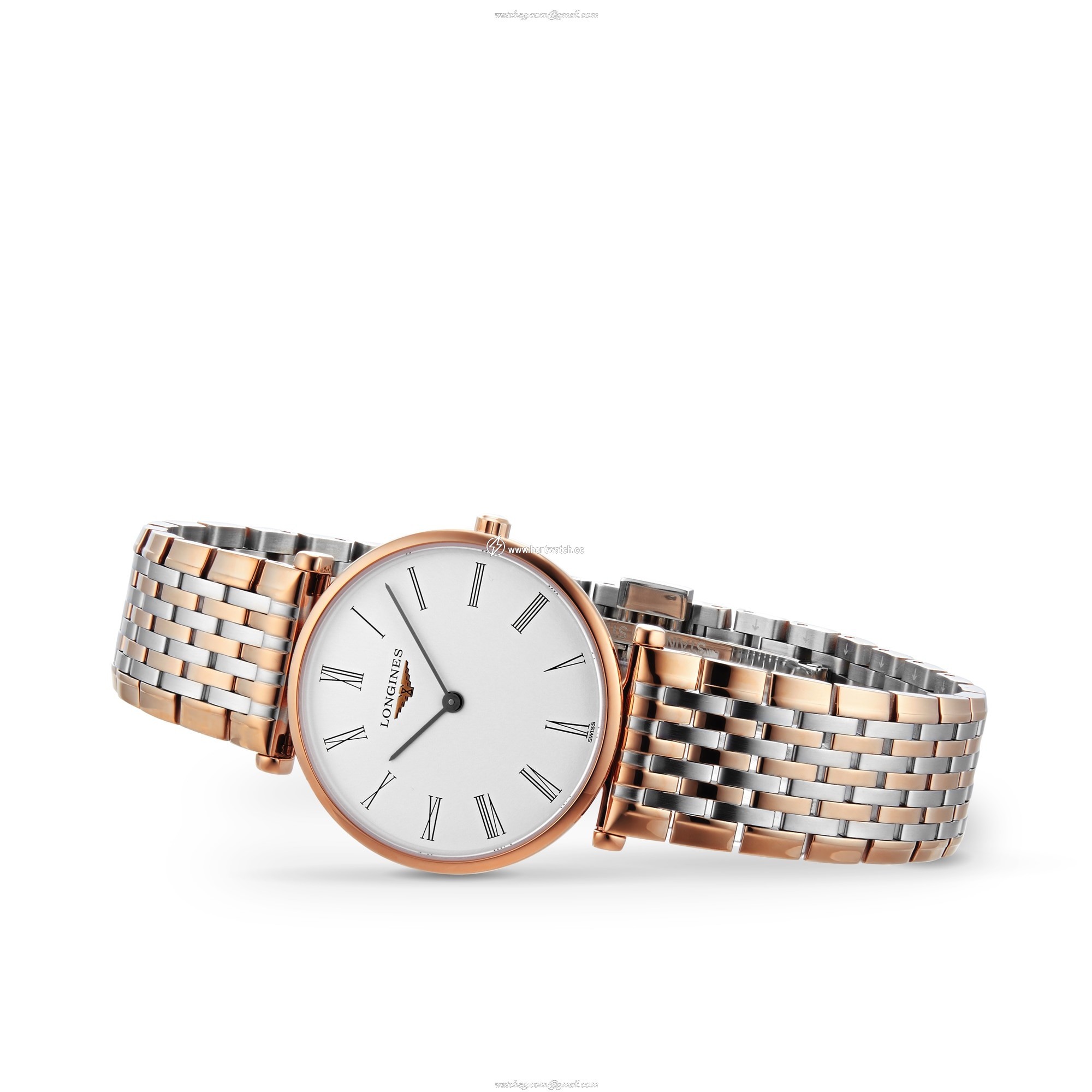 Longines La Grande Classique L45121917 Stainless Steel & PVD Rose Gold Quartz White