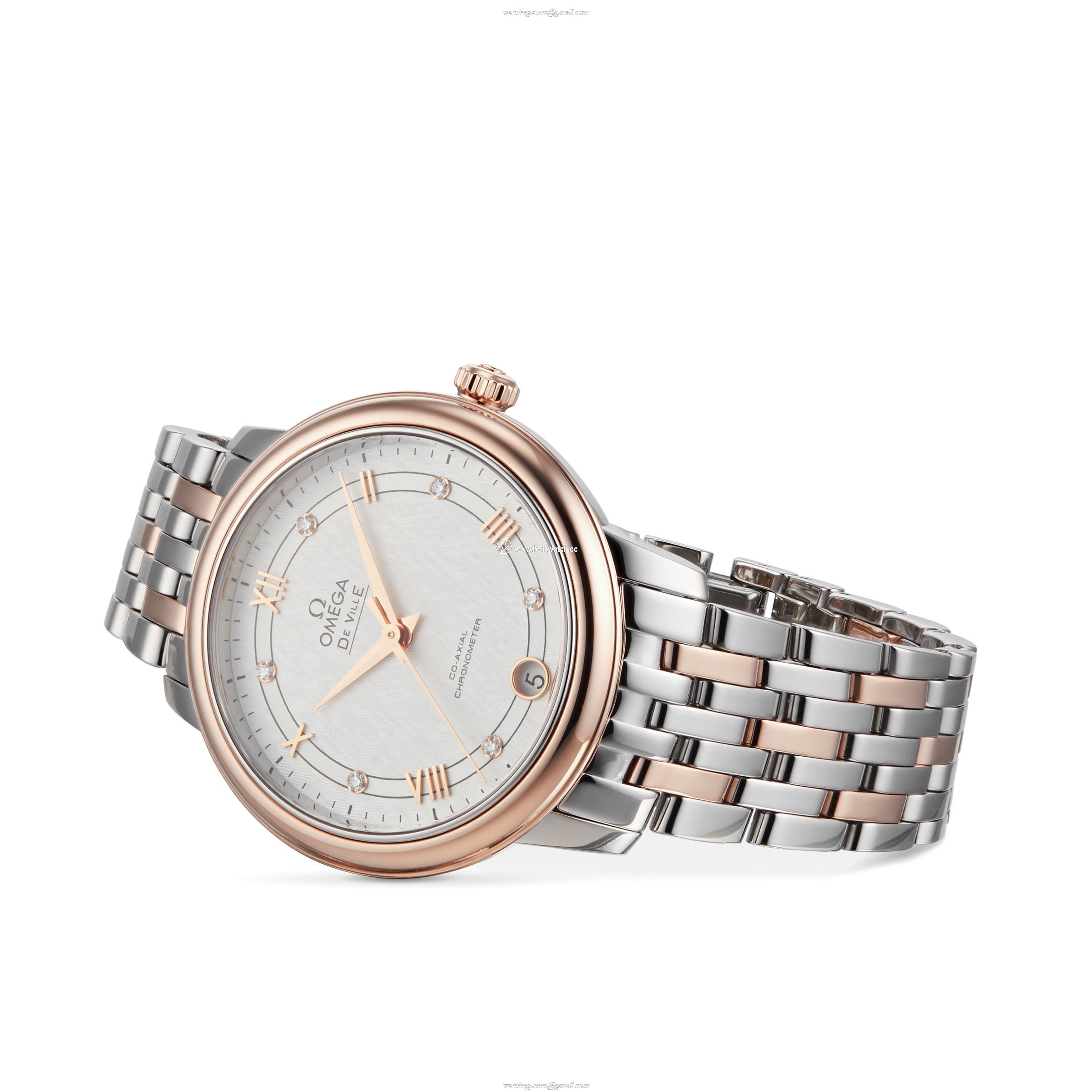 Omega De Ville O42420332052002 Stainless Steel & 18ct Rose Gold Automatic Mother of Pearl