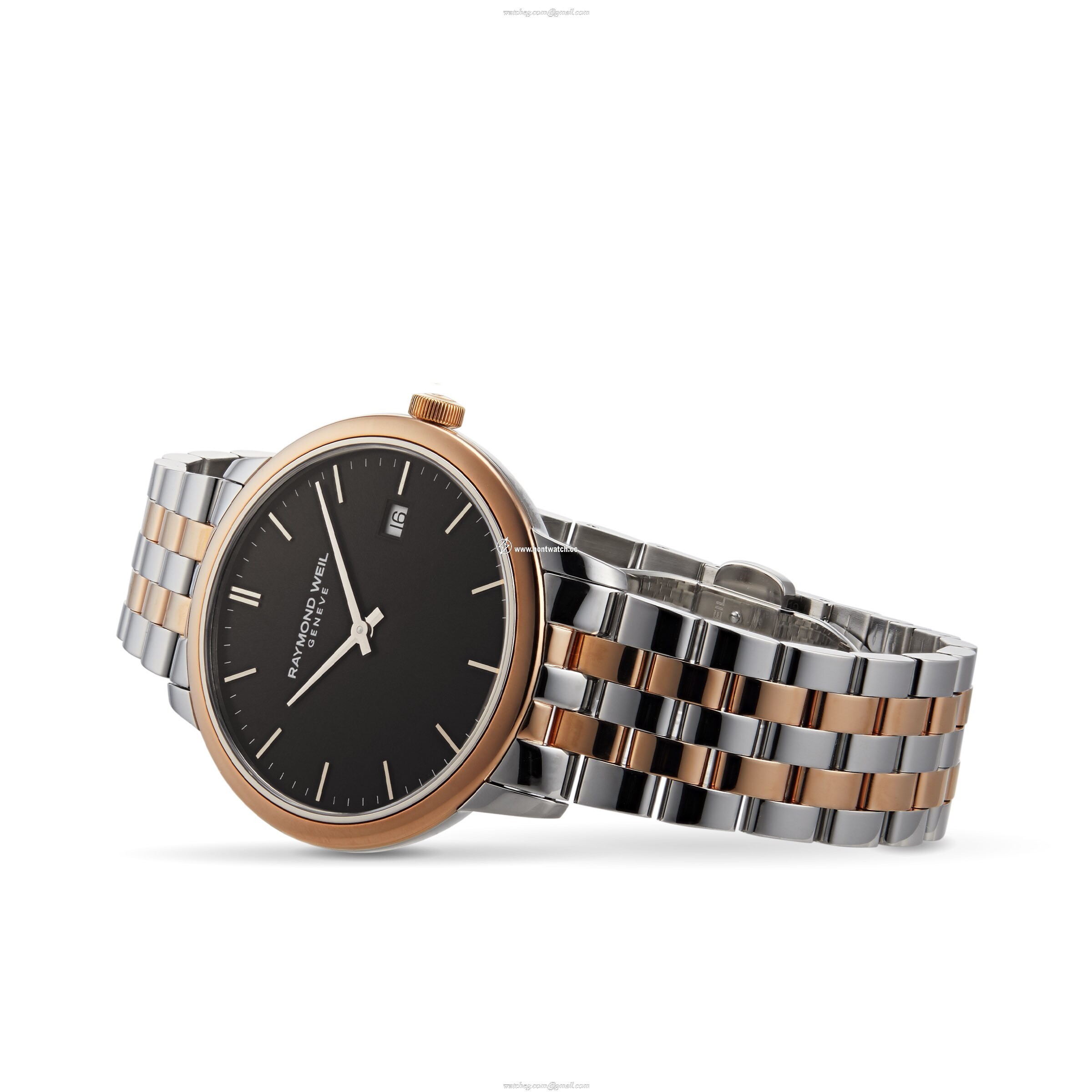 Raymond Weil Toccata 5485-SP5-20001 Stainless Steel & PVD Rose Gold Quartz Black