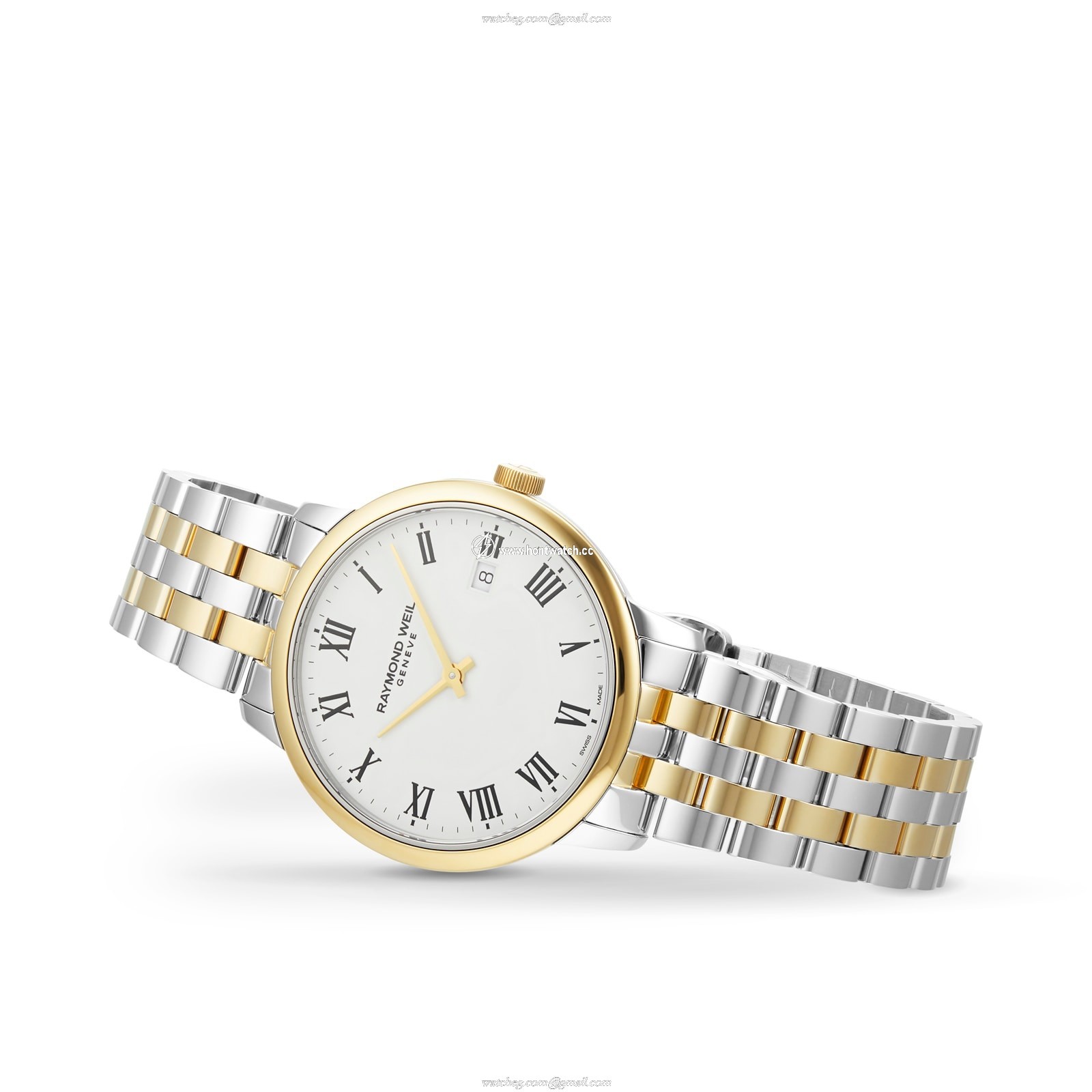Raymond Weil Toccata 5485-STP-00300 Stainless Steel & PVD Yellow Gold Quartz White