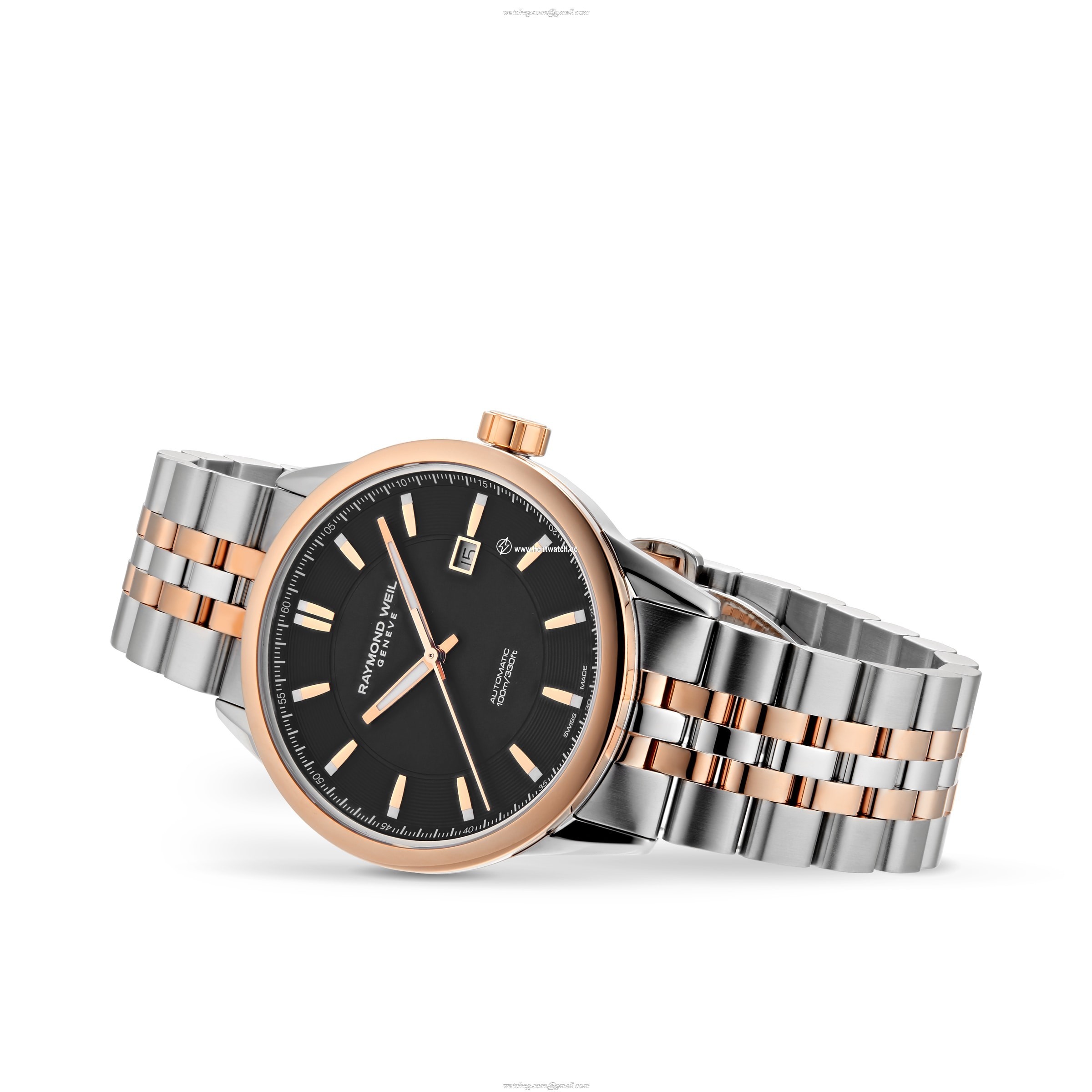 Raymond Weil Freelancer 2731-SP5-20001 Stainless Steel & PVD Rose Gold Automatic Black