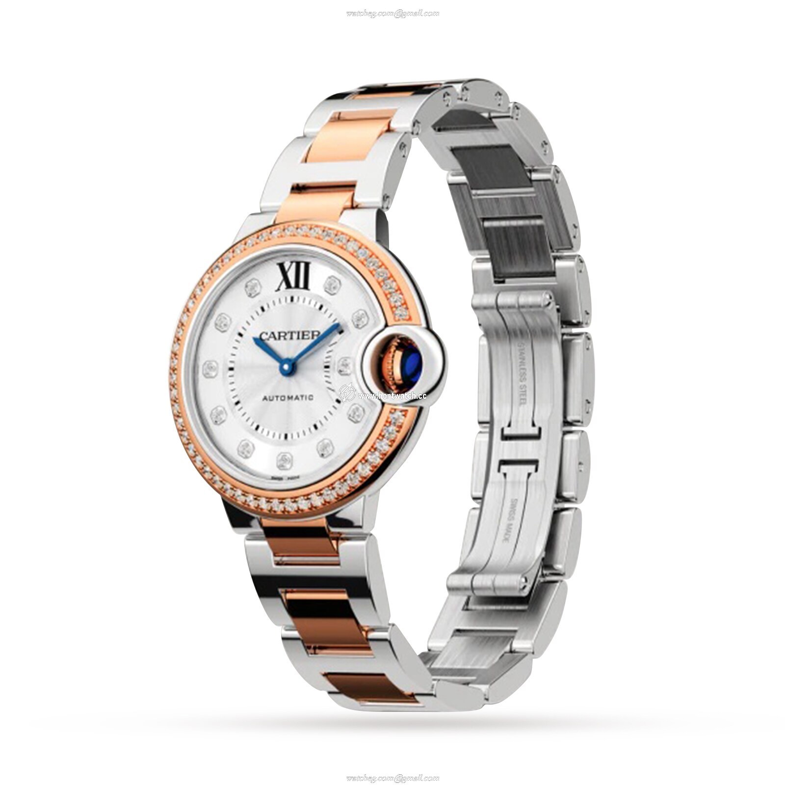 Cartier Ballon Bleu de Cartier W3BB0023 Steel & Rose Gold Automatic Silver