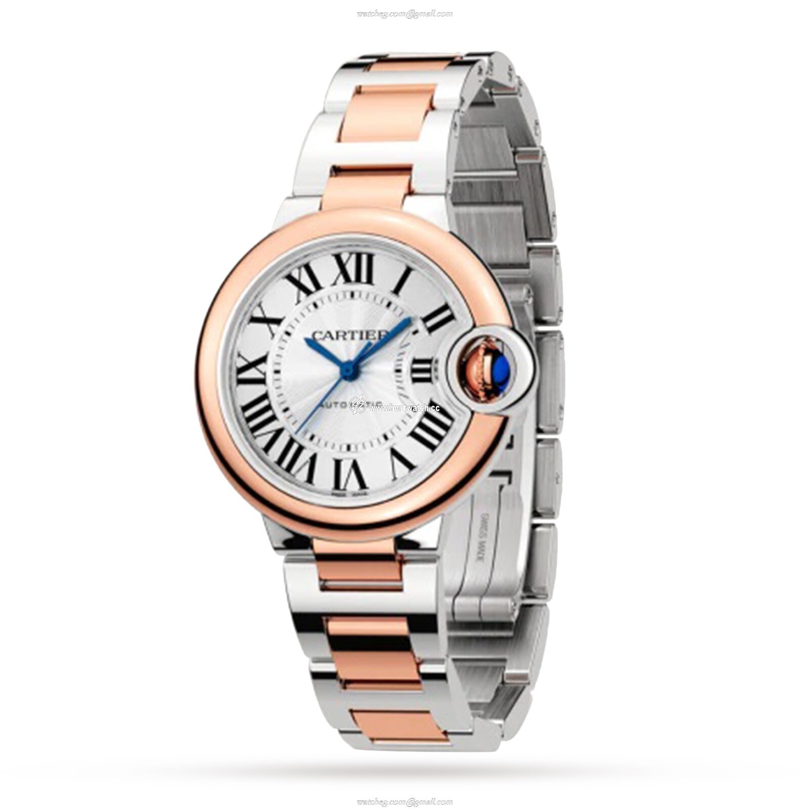 Cartier Ballon Bleu de Cartier W2BB0032 Steel & Rose Gold Automatic Silver