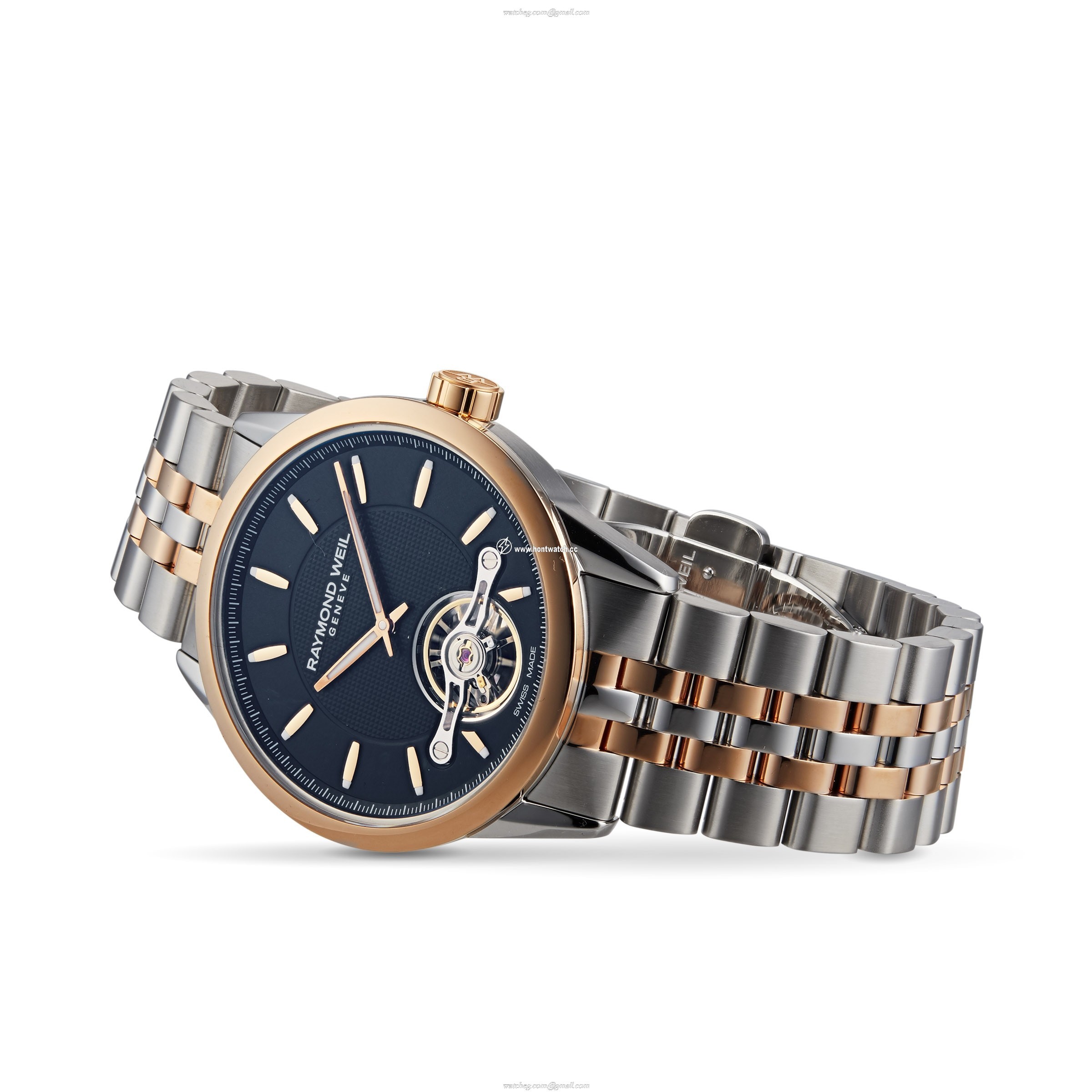 Raymond Weil Freelancer 2780-SP5-20001 Stainless Steel & PVD Rose Gold Automatic Black
