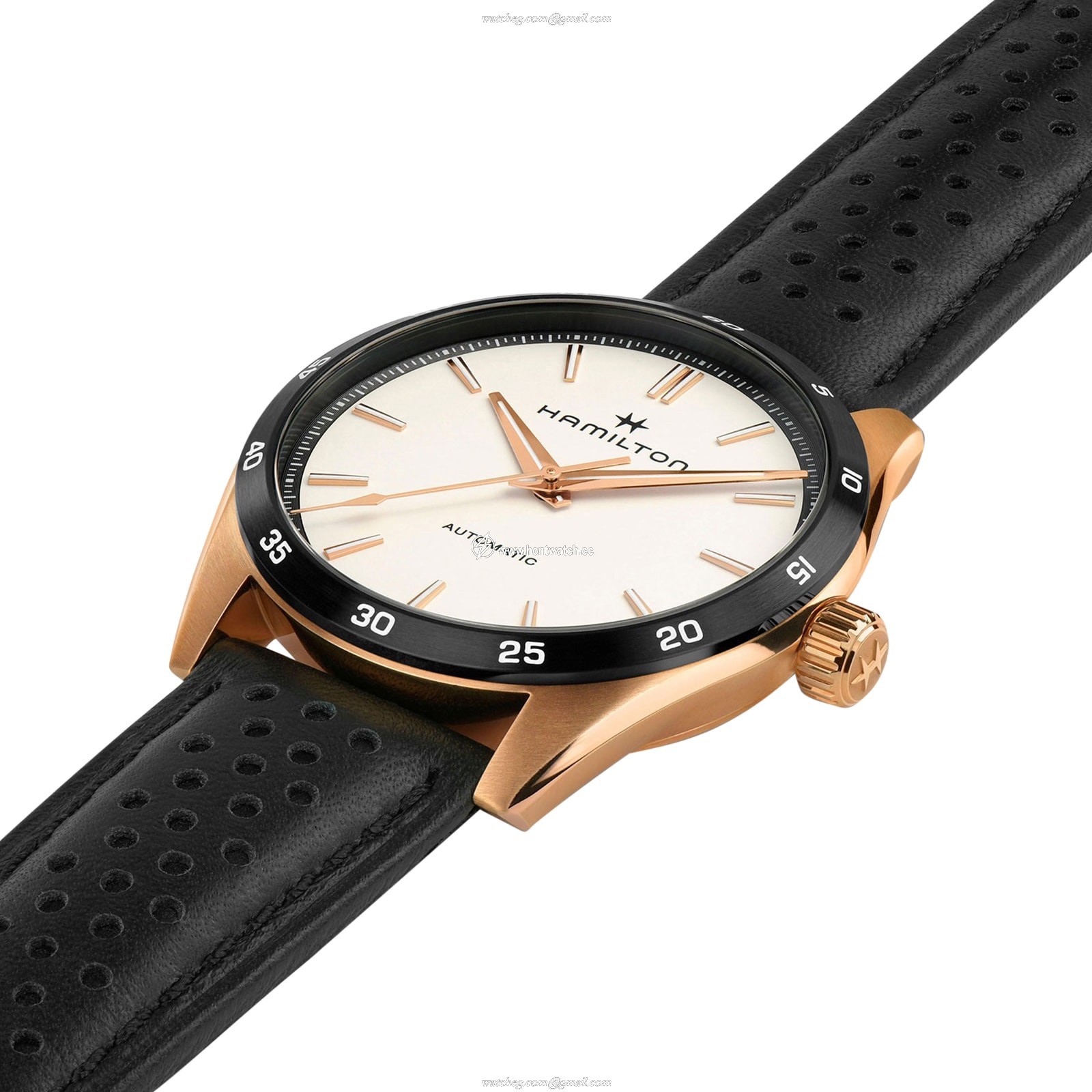 Hamilton Jazzmaster H36225770 Stainless Steel & PVD Black & Rose Gold Automatic White