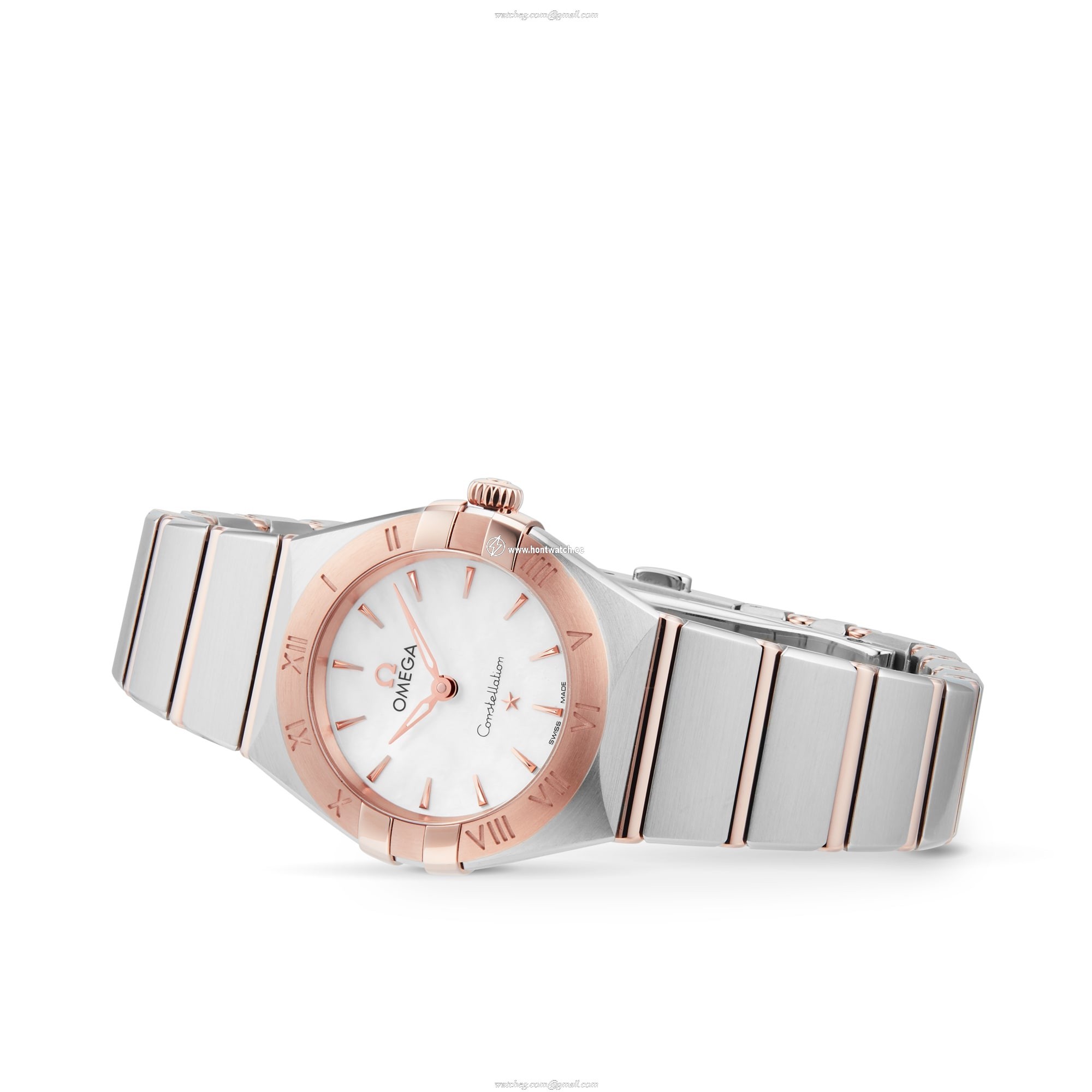 Omega Constellation O13120256005001 Stainless Steel & 18ct Rose Gold Quartz White
