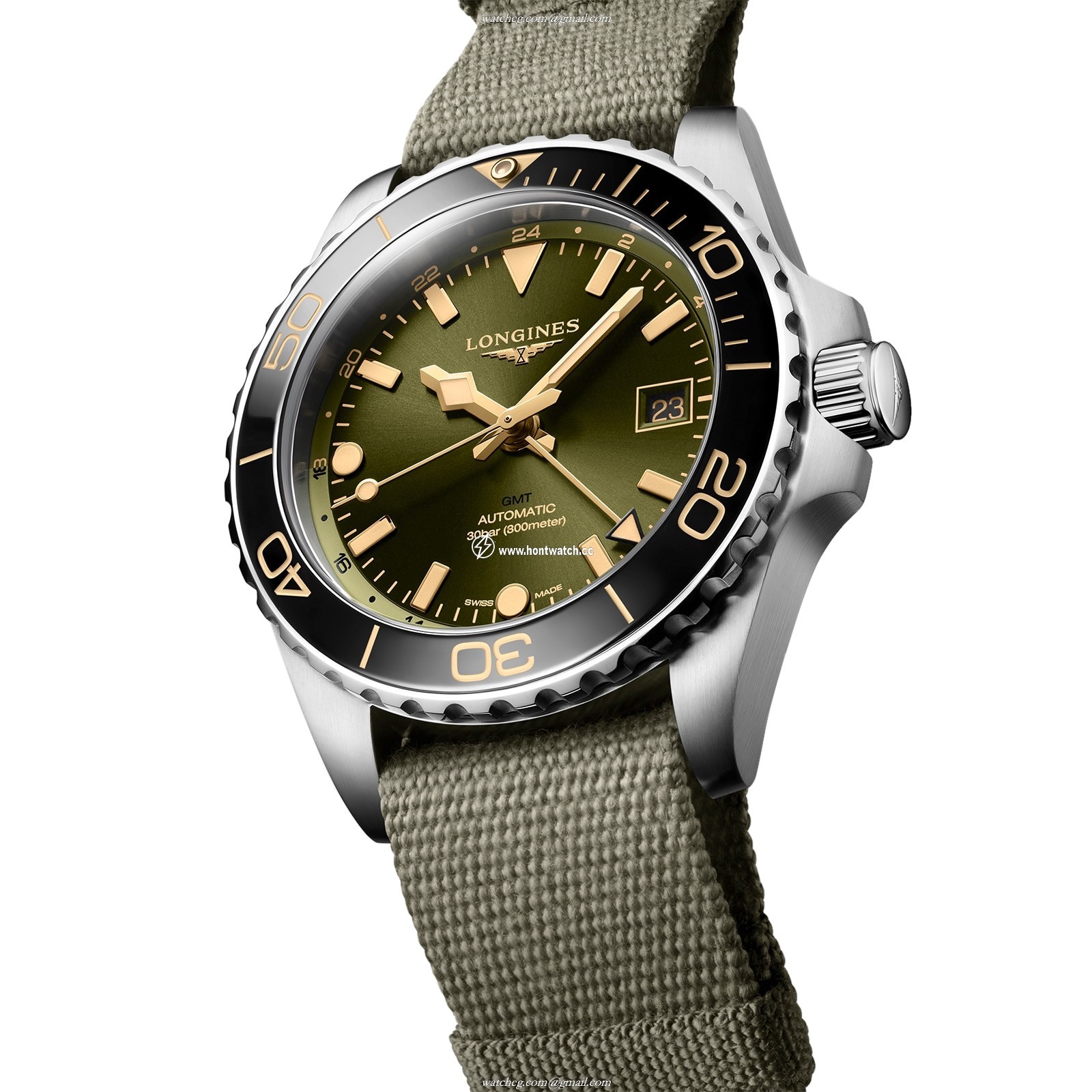 Longines HydroConquest L37904062 Stainless Steel and Ceramic Automatic Green